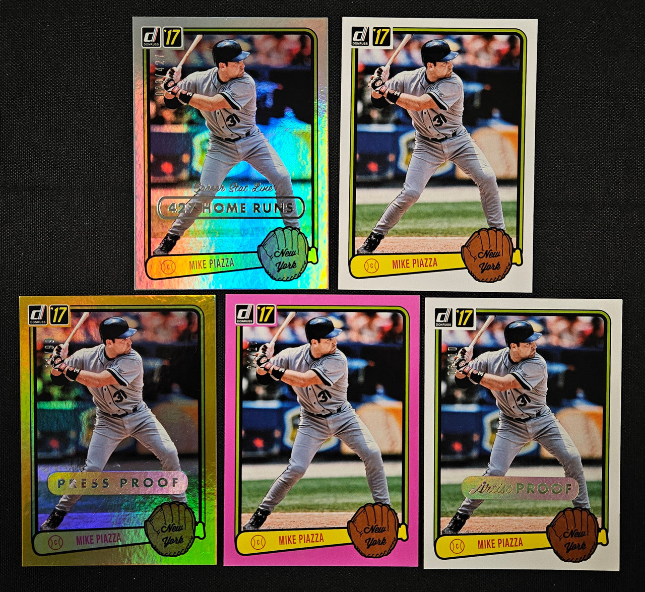 2017 Panini Donruss Mike Piazza Lot Of 5