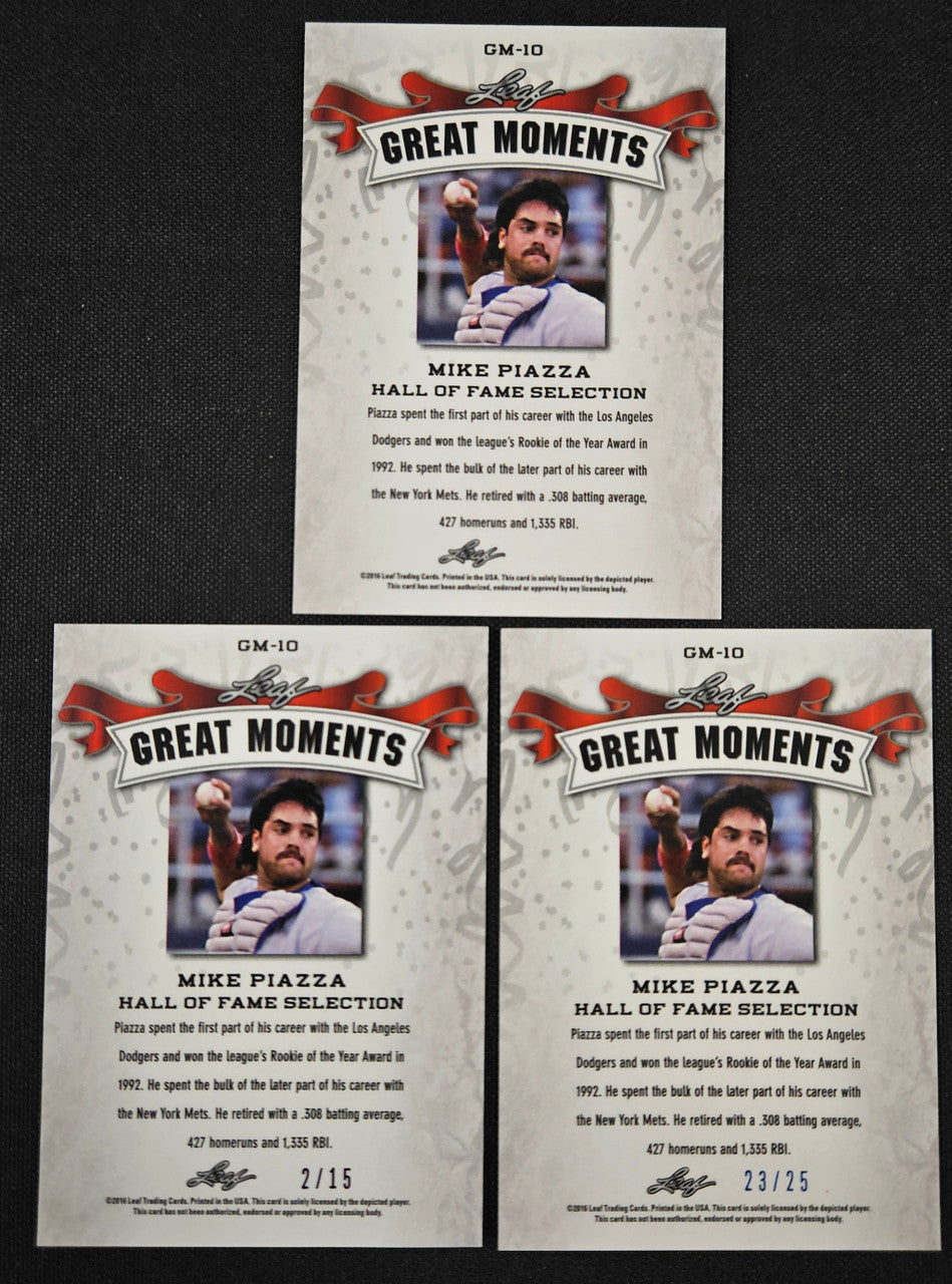 2016 Leaf Mike Piazza Lot Of 3