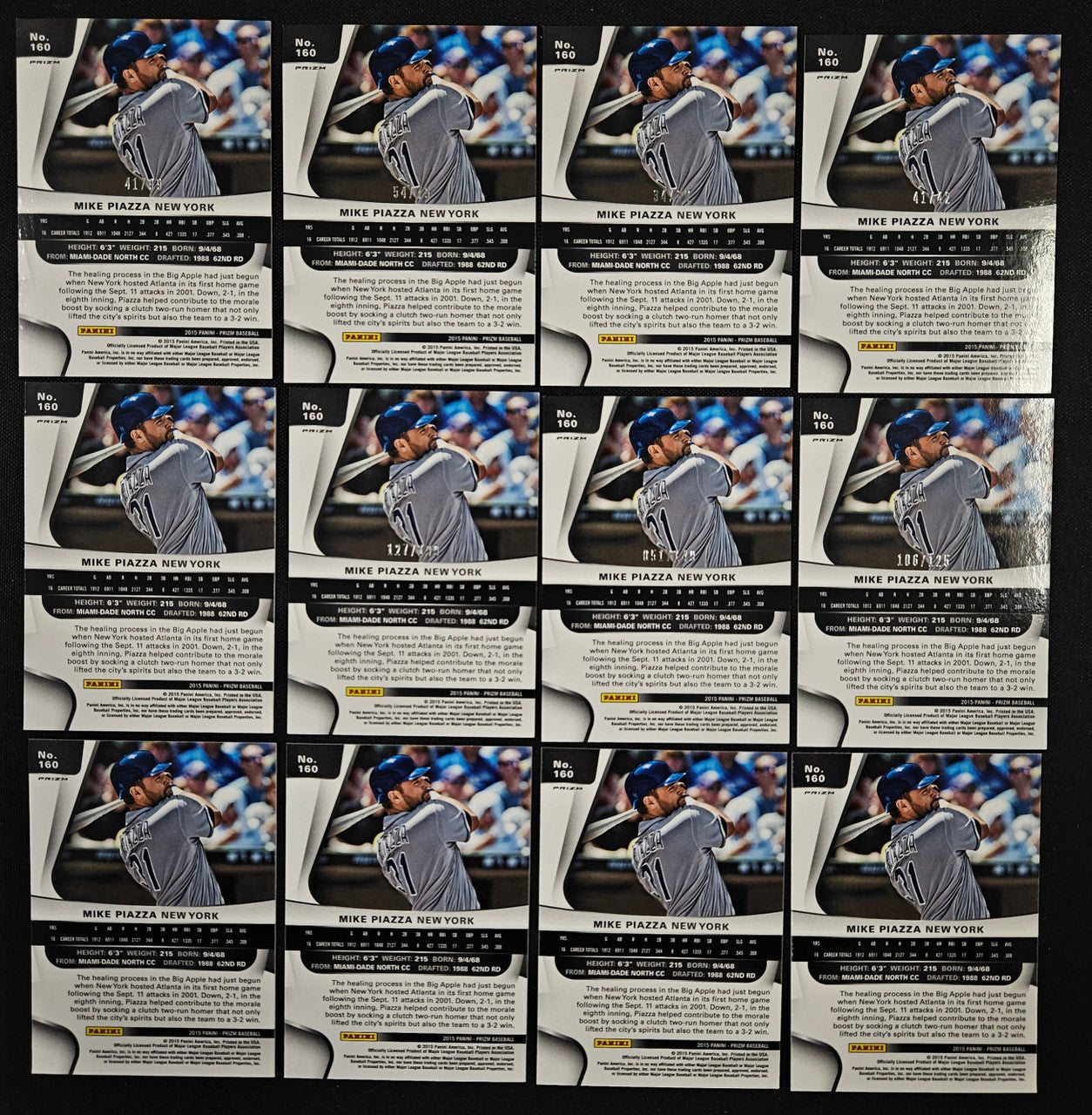 2015 Panini Prizm Mike Piazza Lot Of 12