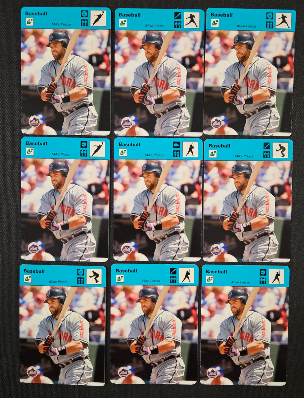 2004 Donruss Playoff Sportscaster Mike Piazza Teal Lot Of 9