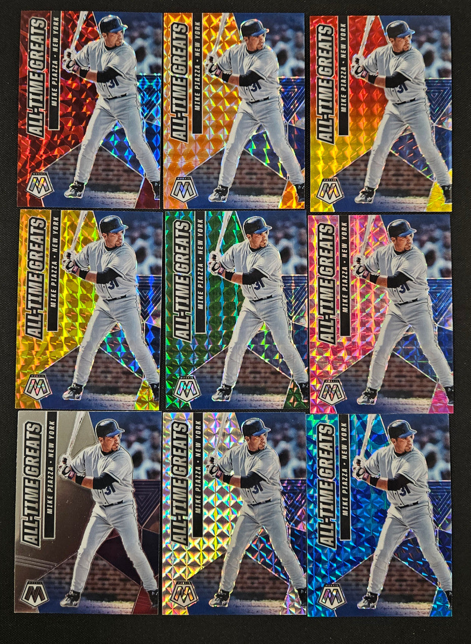 2021 Panini Mosaic Mike Piazza All-Time Greats Rainbow Lot Of 9