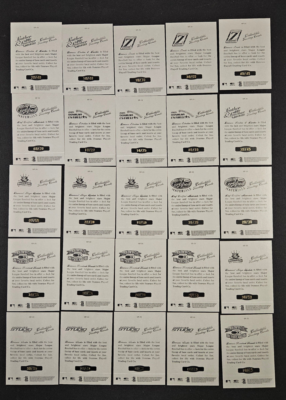 2005 Donruss Studio Portraits Mike Piazza Lot Of 25