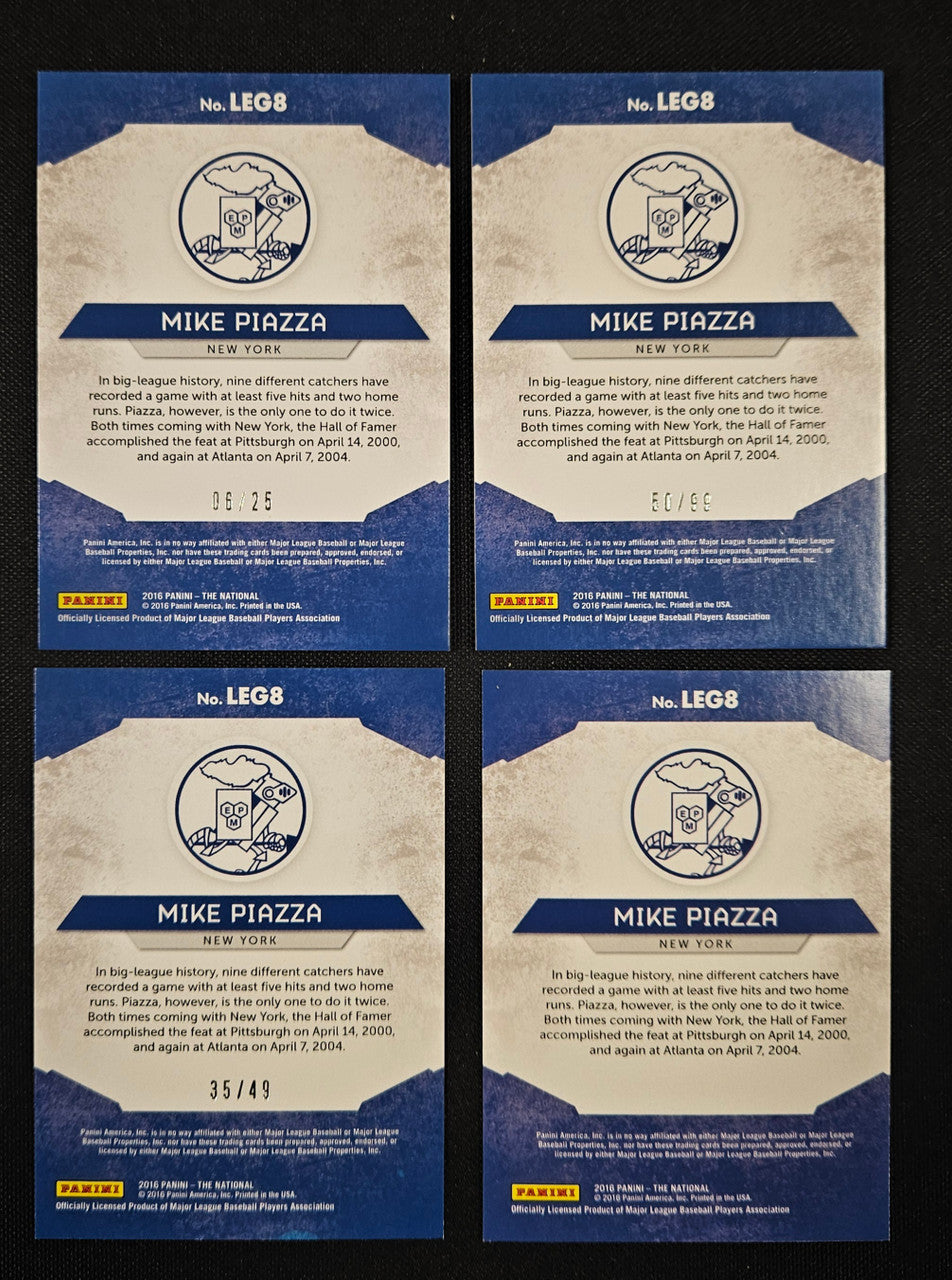 2016 Panini The National Mike Piazza Legend Lot Of 4