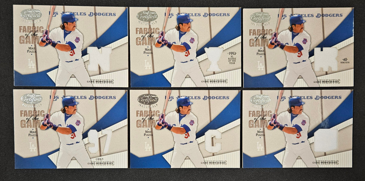 2004 Leaf Certified Materials Mike Piazza Fabric Of The Game Lot Of 6