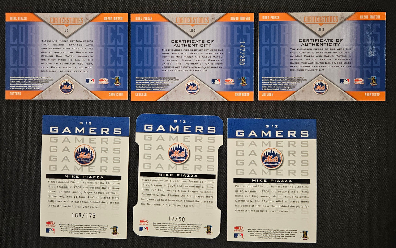 2005 Leaf Mike Piazza/Kazuo Matsui Lot Of 6