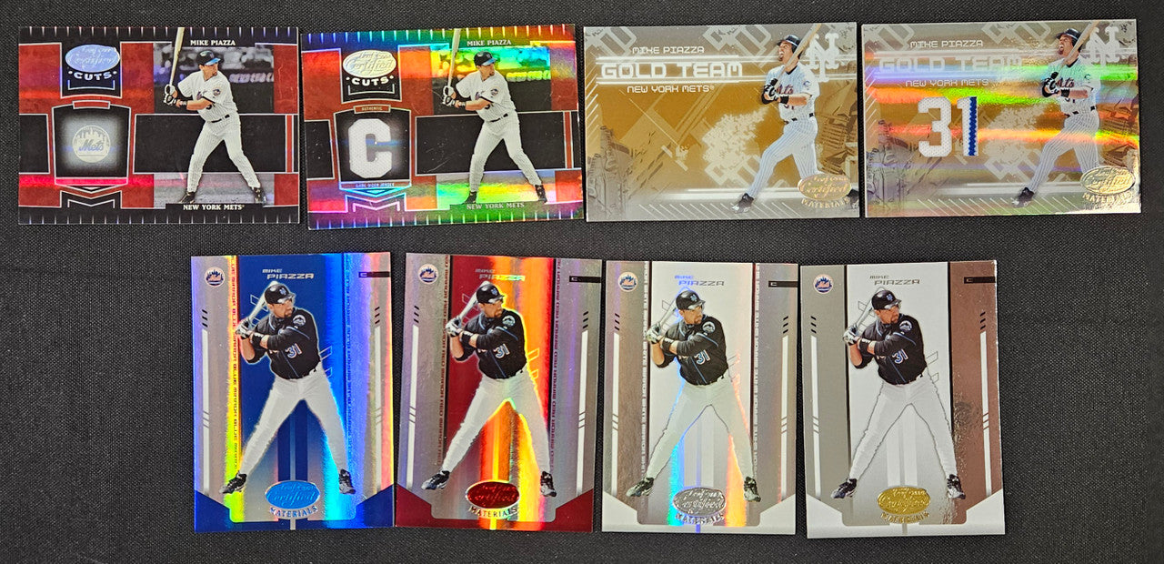 2004-05 Leaf Certified Materials/Cuts Mike Piazza Lot Of 8