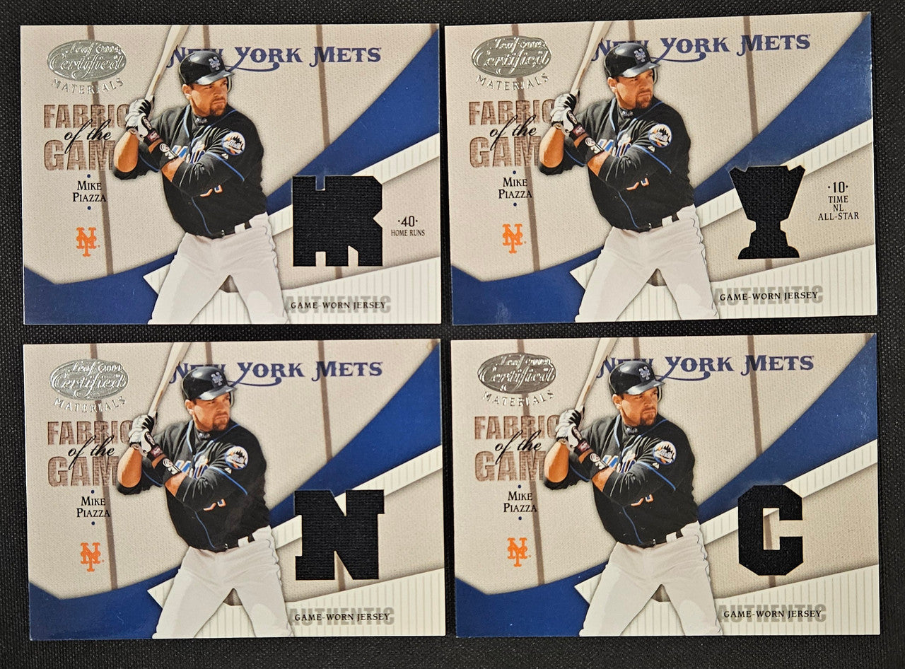 2004 Leaf Certified Materials Mike Piazza Fabric Of The Game Lot Of 4