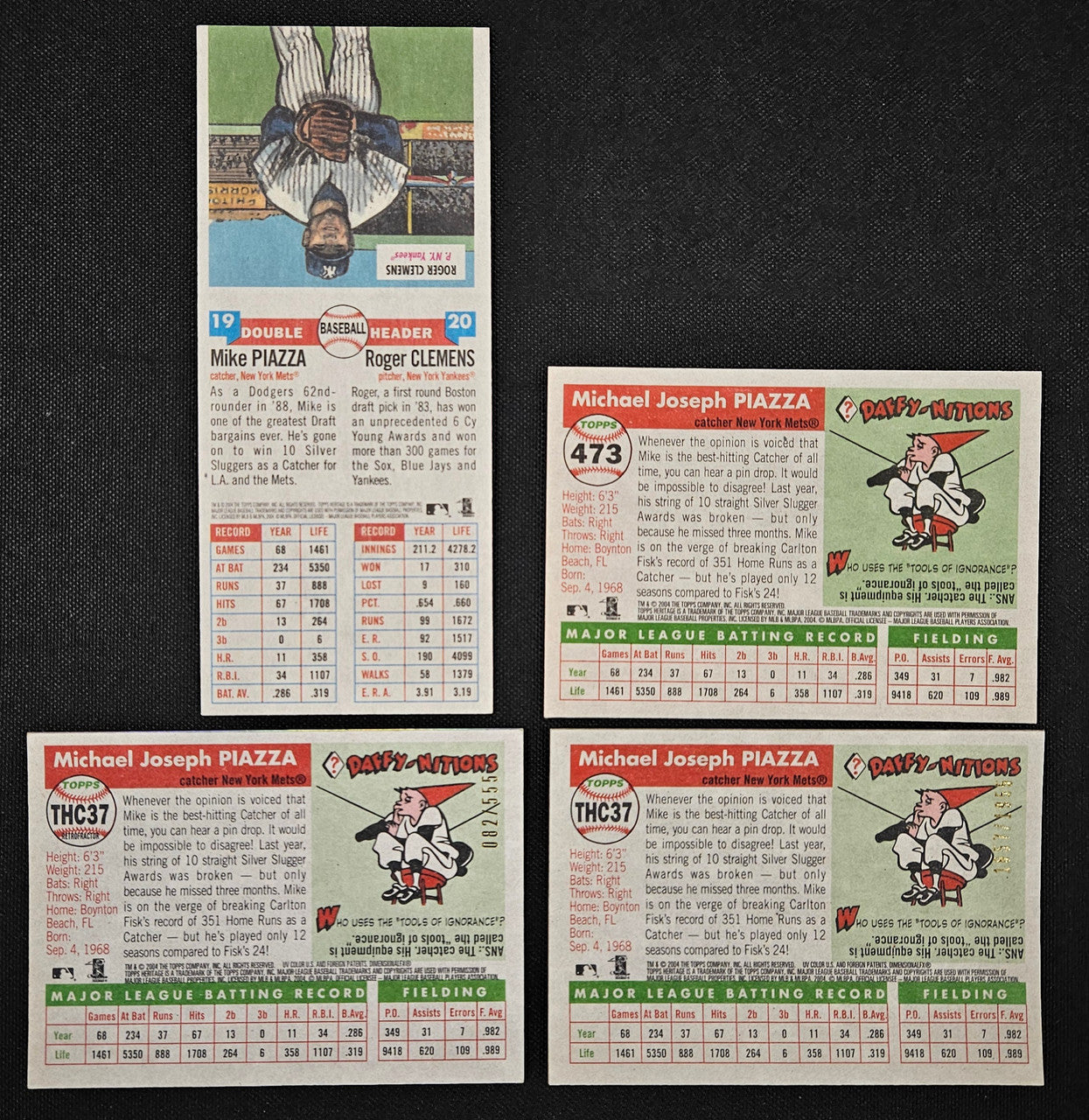 2004 Topps Heritage Mike Piazza Lot Of 4