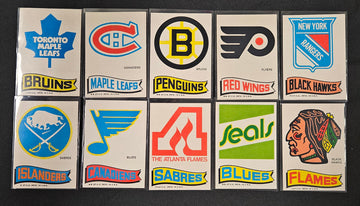 1973-74 Topps Hockey Team Emblem Stickers Lot of 10 EX/MT -NM