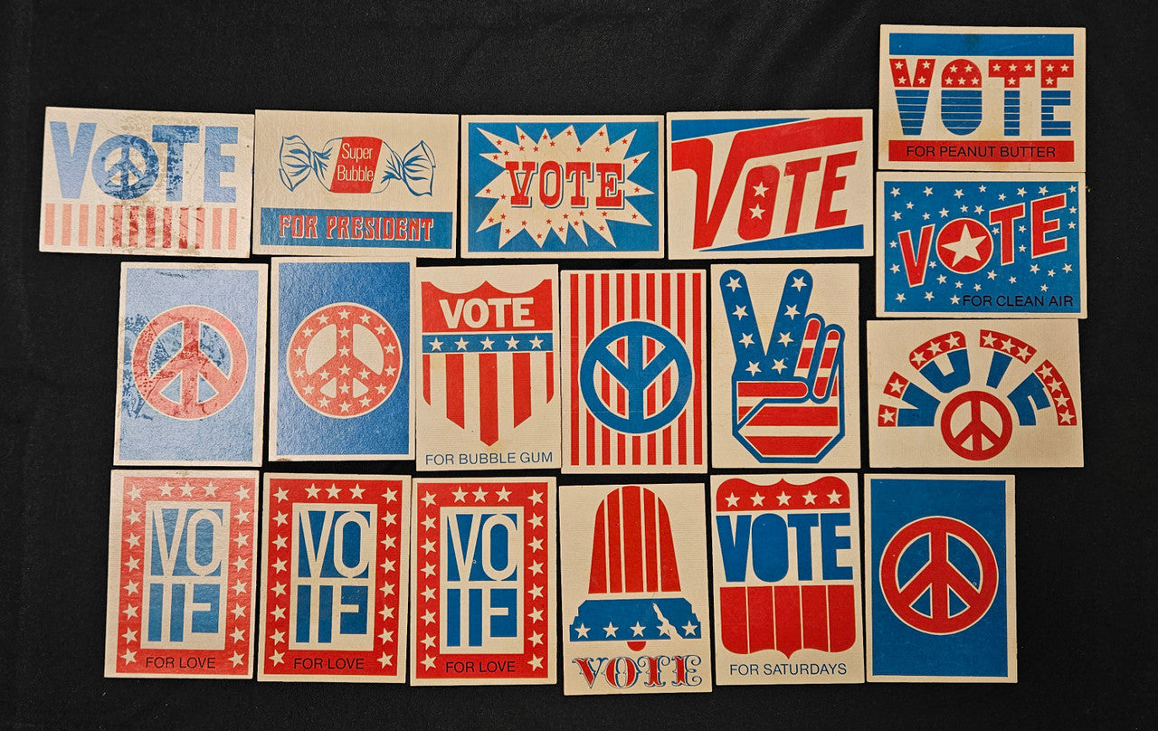 1972 Donruss Super Bubble Gum Vote Stickers Lot Of 18 EX