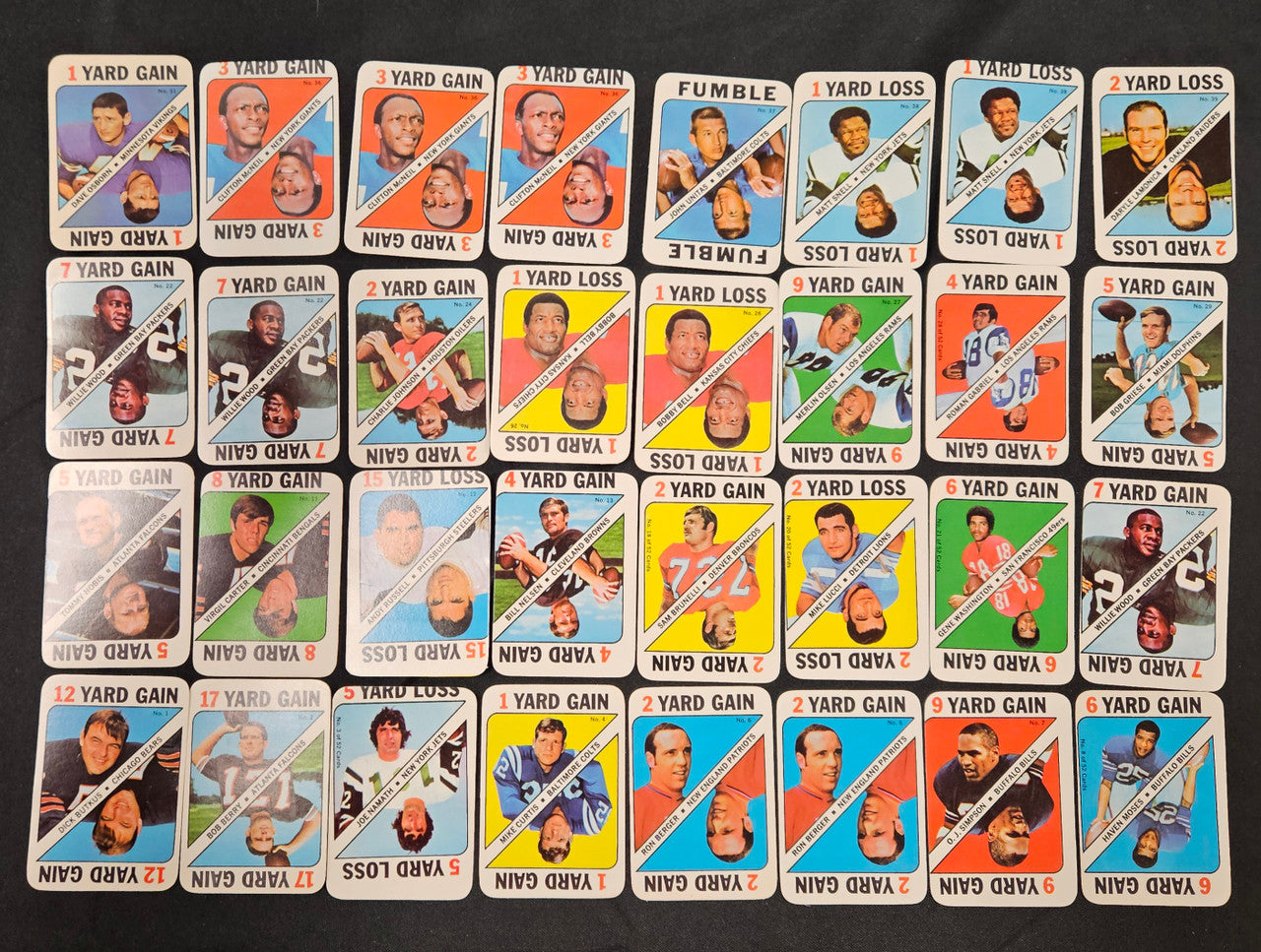 1971 Topps Football Game Inserts Lot Of 62 EX Bradshaw RC