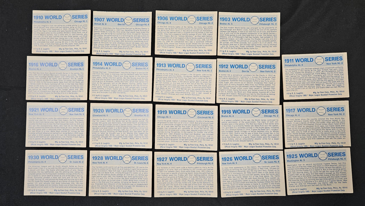 1970 Fleer Laughlin World Series Lot Of 39 EX