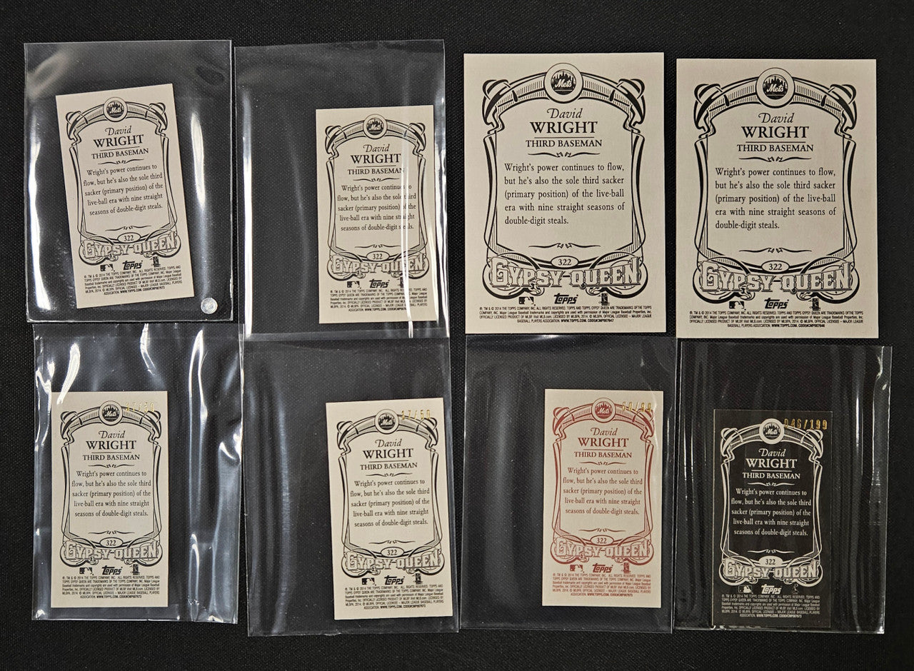 2014 Topps Gypsy Queen David Wright Lot Of 8