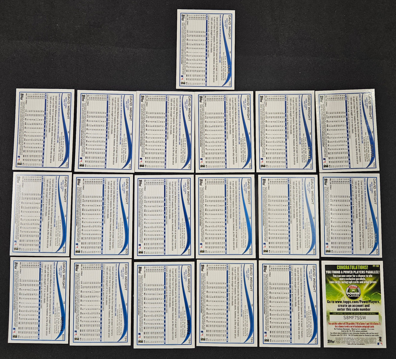 2014 Topps/Chrome David Wright Lot Of 19