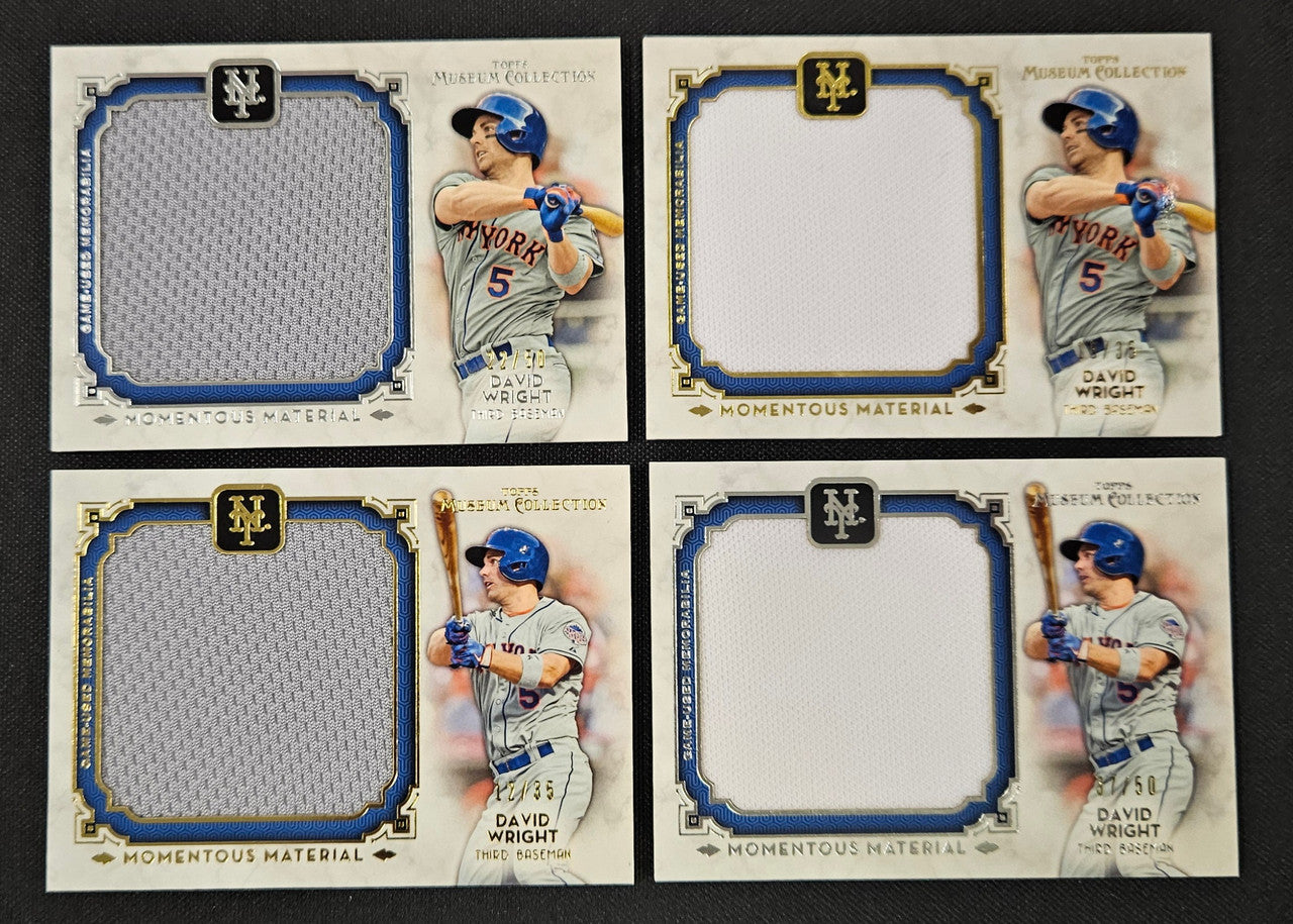 2014 Museum Collection David Wright Momentous Material Lot Of 4