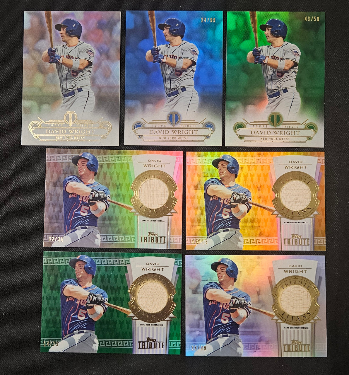 2014 Topps Tribute David Wright Lot Of 7