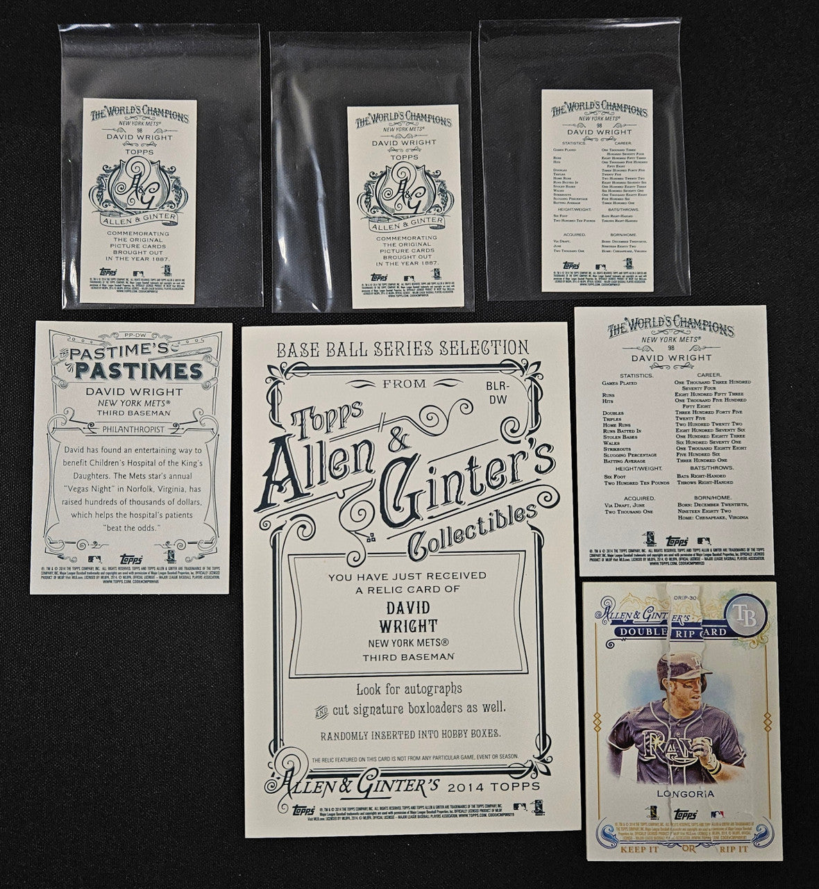 2014 Topps Allen & Ginter David Wright Lot Of 7