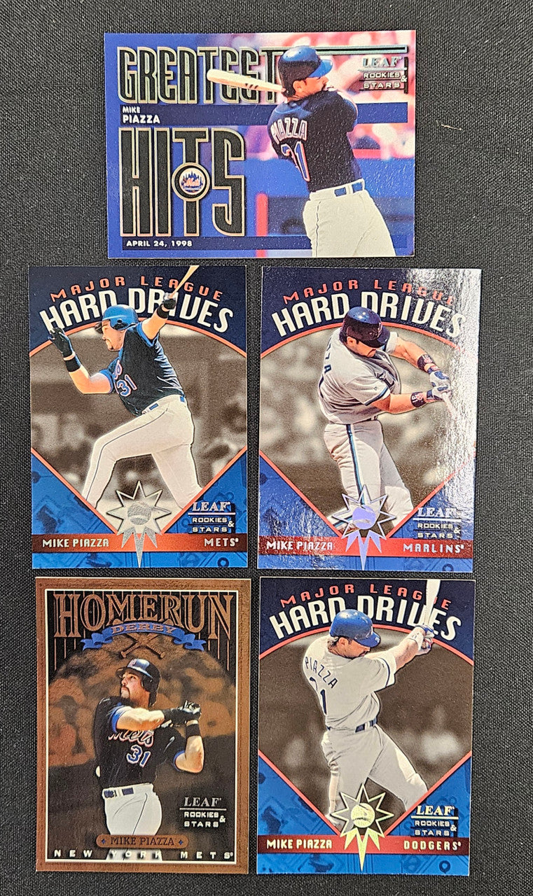 1998 Leaf Rookies & Stars Mike Piazza Lot Of 5