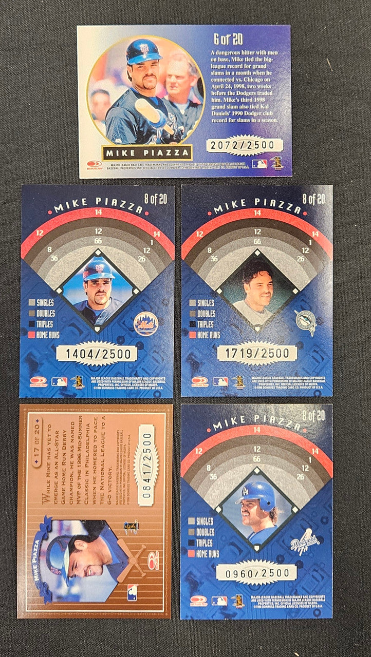 1998 Leaf Rookies & Stars Mike Piazza Lot Of 5