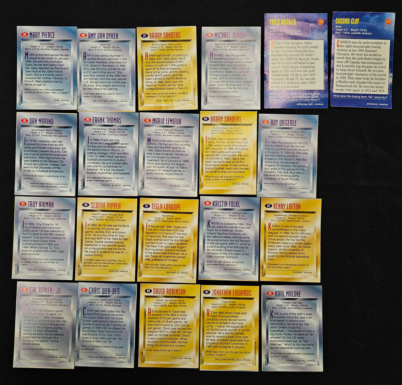 1995-96 Sports Illustrated Kids Lot Of 21 Jordan/Lemieux/Sanders/Aikman/Marino