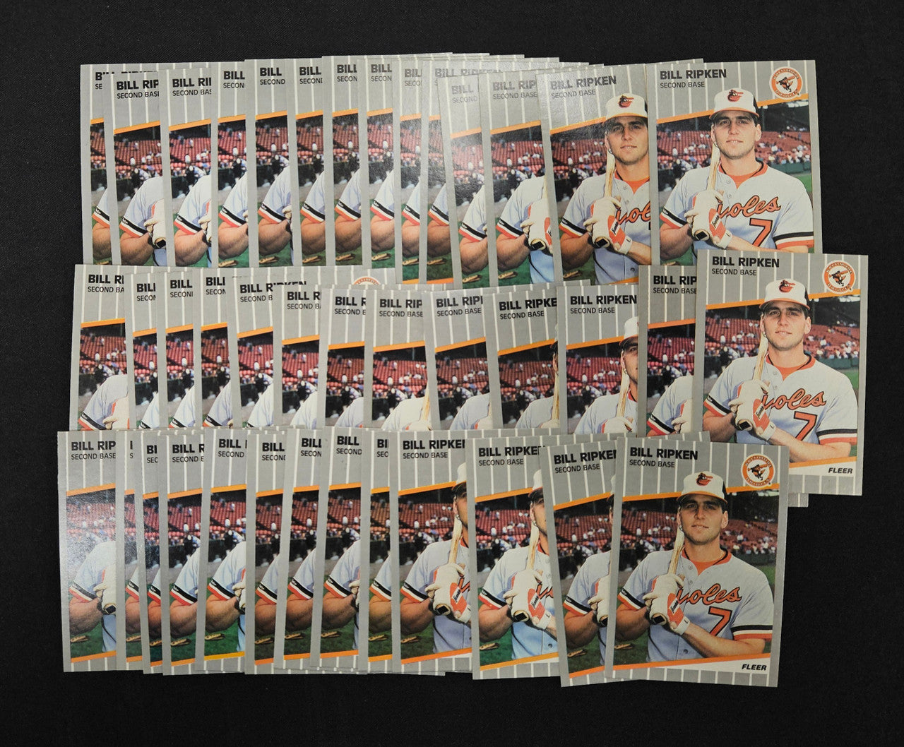 1989 Fleer Bill Ripken Black Box FF Error #616 Lot Of 40 NM-MT