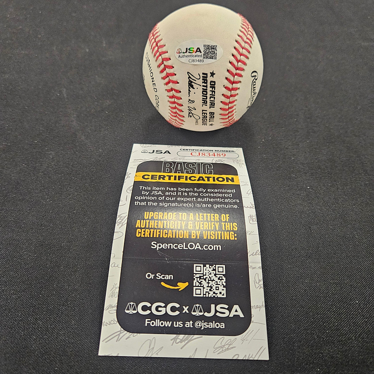 Stan Musial Signed Autographed Rowlings ONL Baseball JSA *489