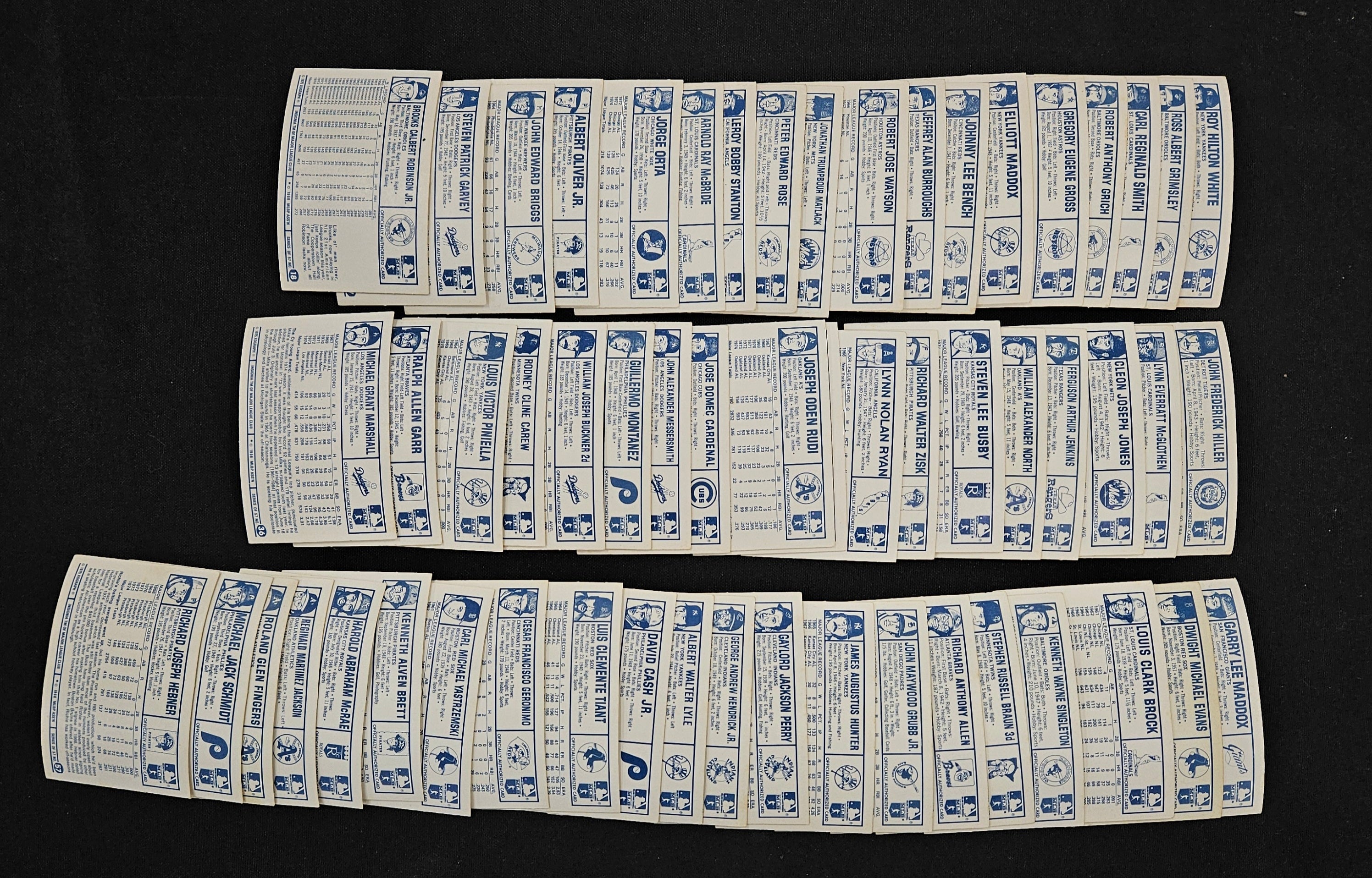 1975 Kellogg's Baseball Complete Set (57) Low Grade
