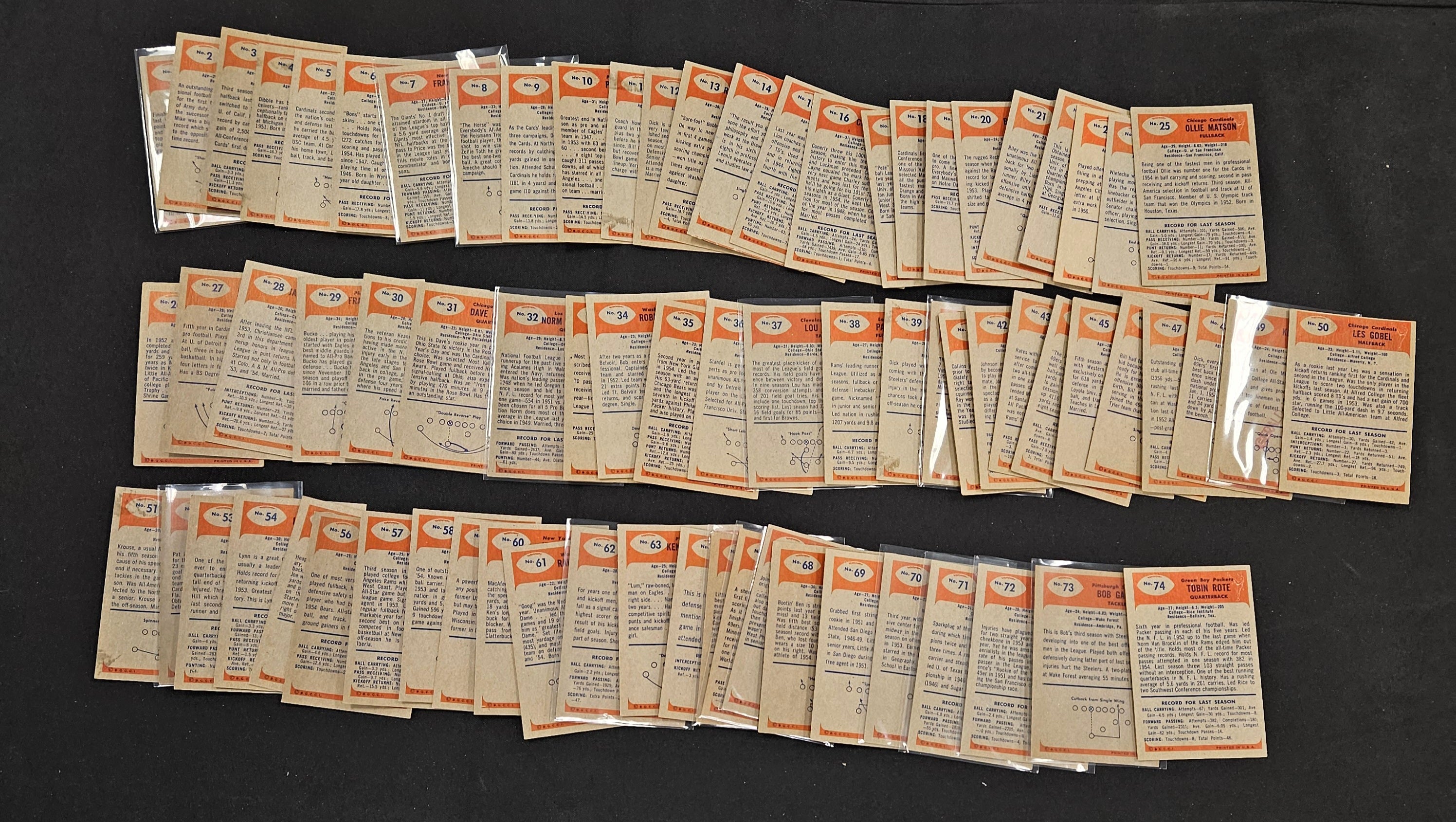 1955 Bowman Football Complete Set (160/160) EX - NM Very Clean