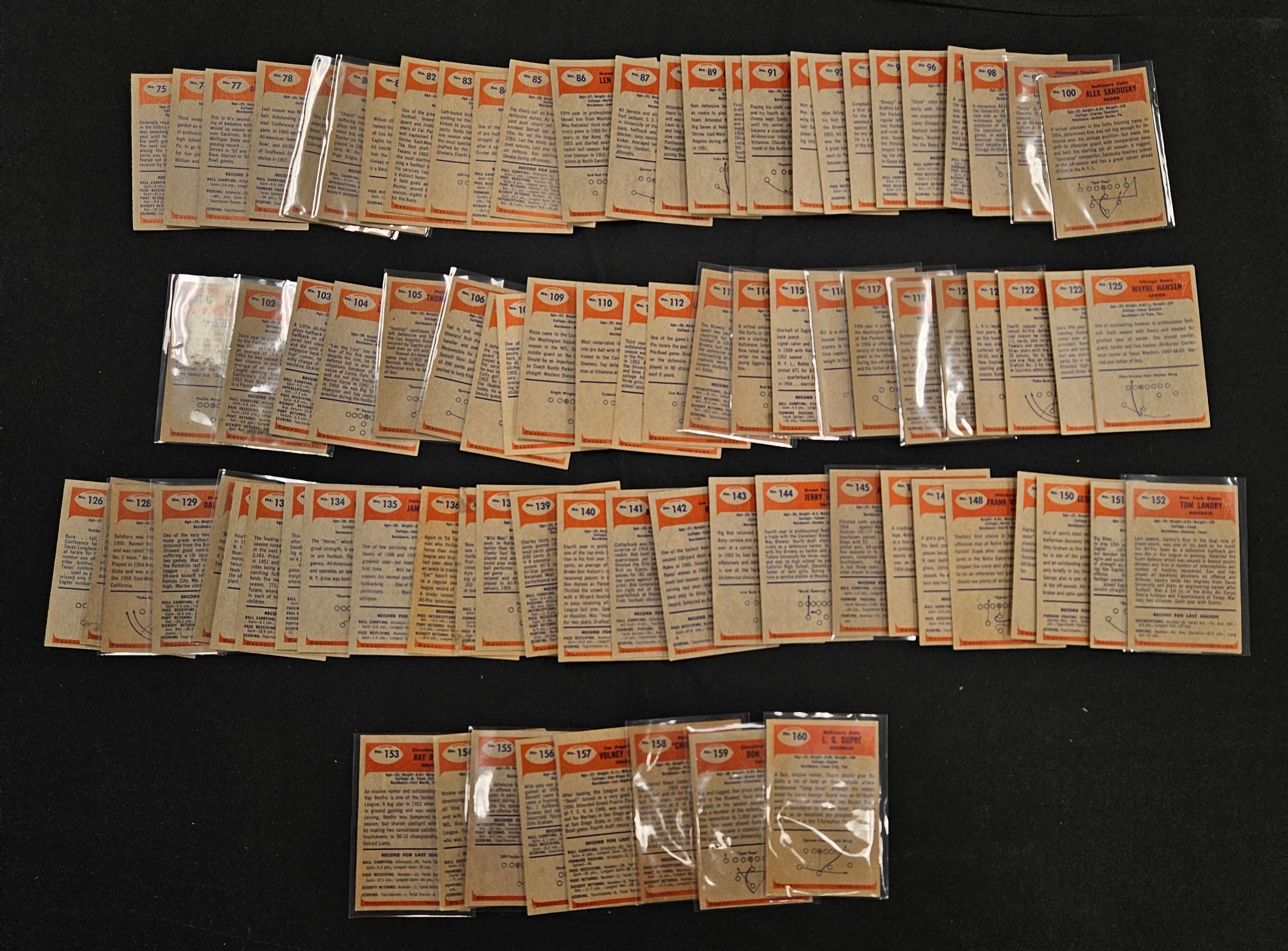 1955 Bowman Football Complete Set (160/160) EX - NM Very Clean