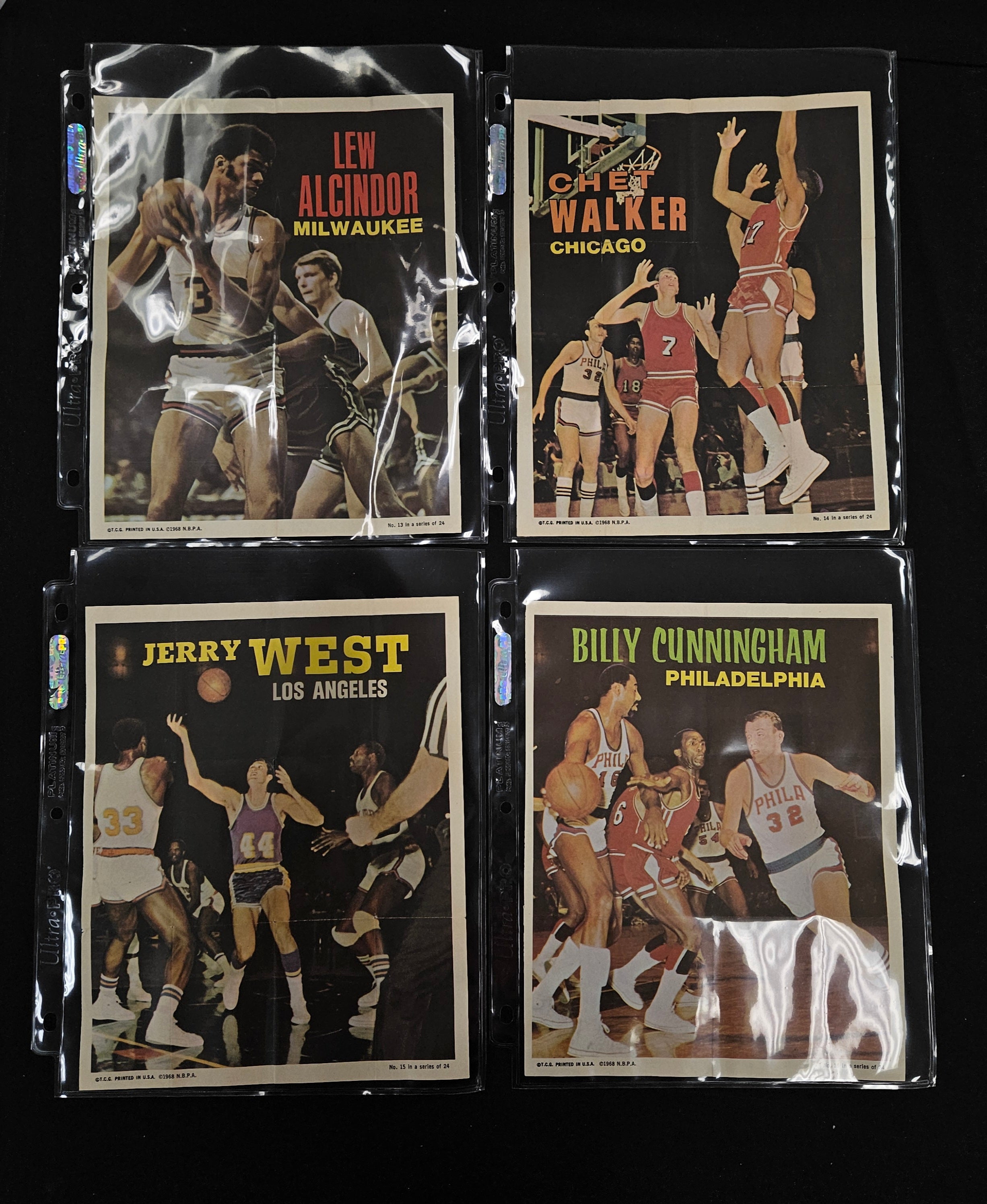 1970/71 Topps Basketball Posters Complete Set (24) VG/EX to EX/MT