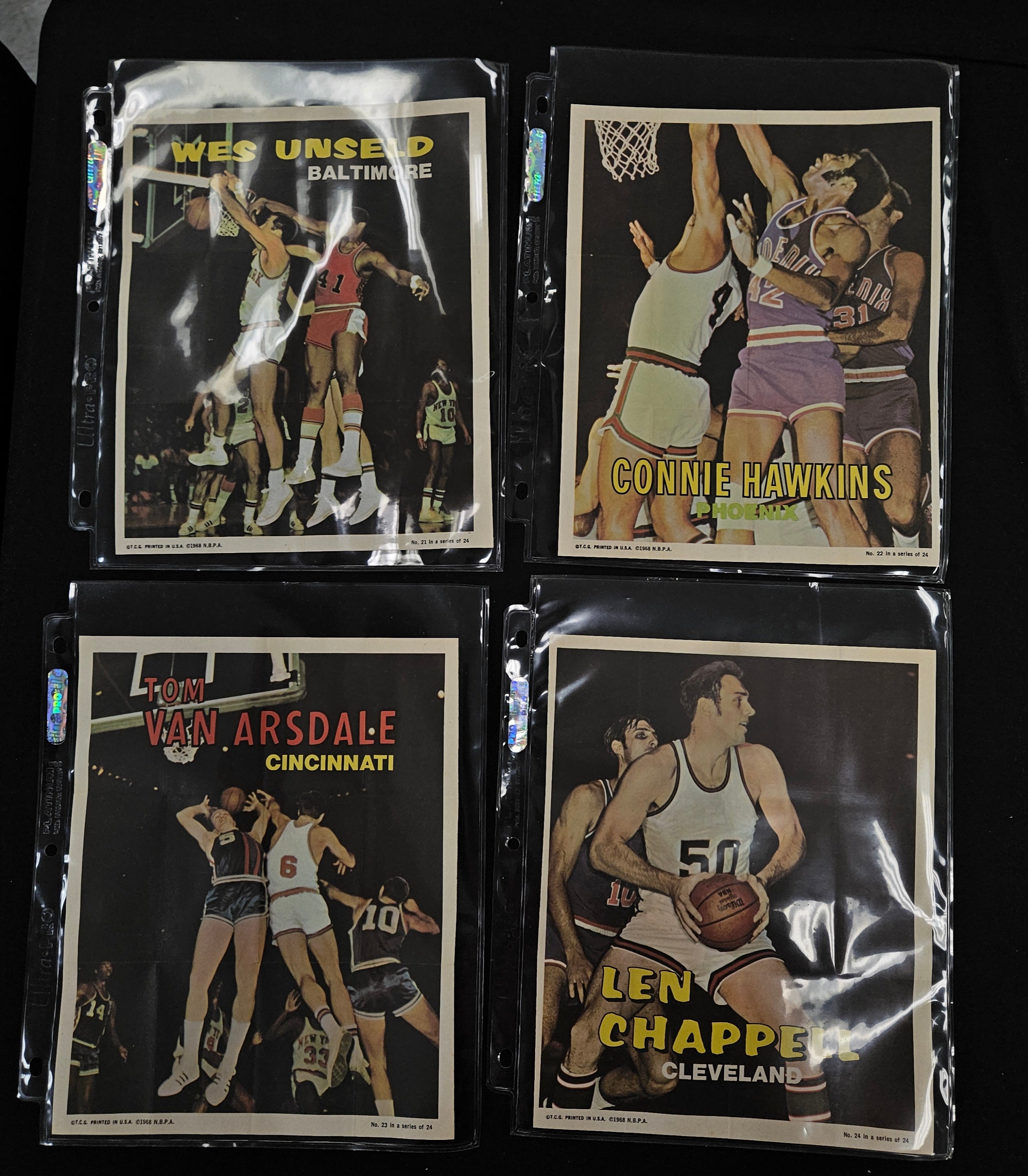 1970/71 Topps Basketball Posters Complete Set (24) VG/EX to EX/MT