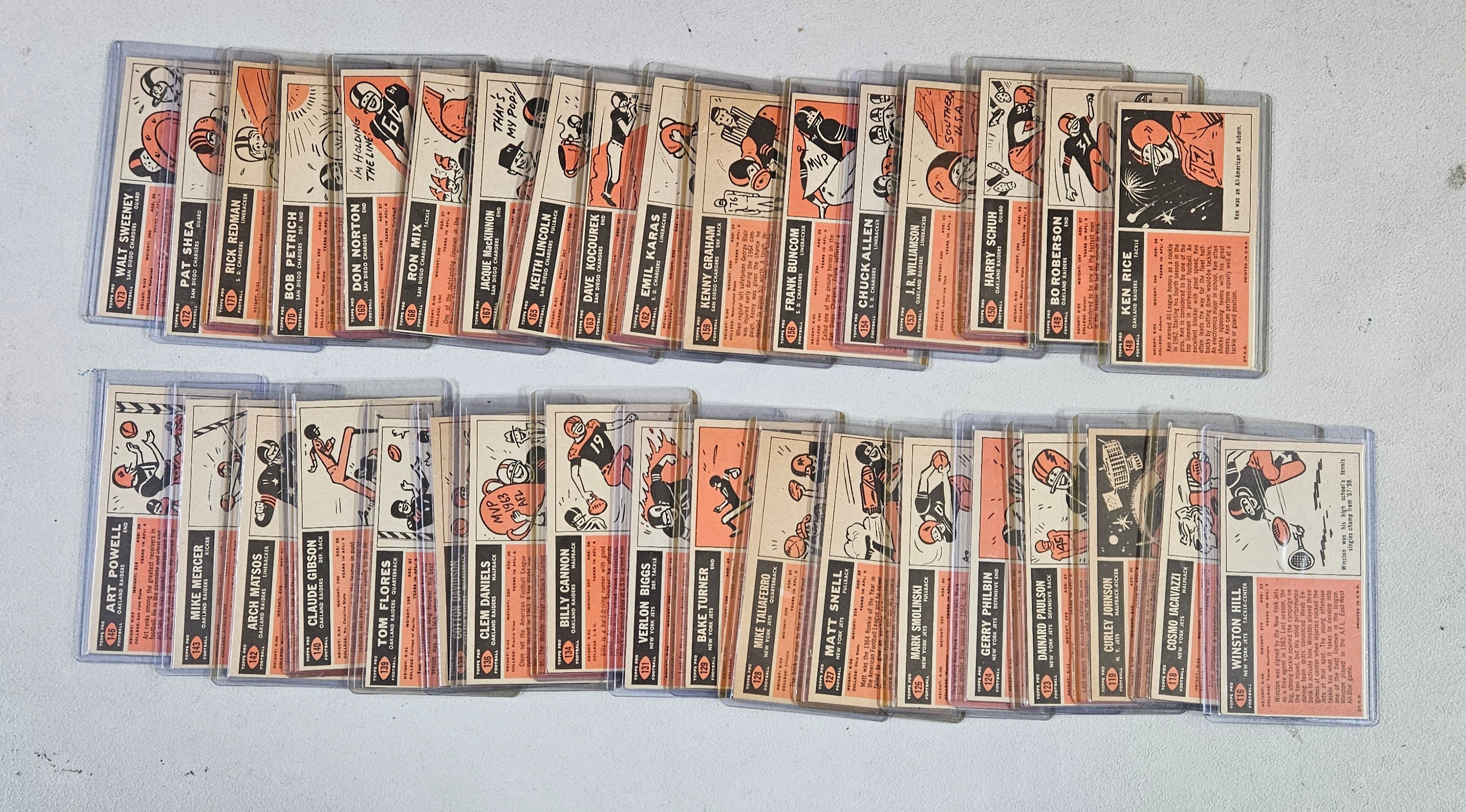 1965 Topps Football Partial Set (133/176) EX to NM
