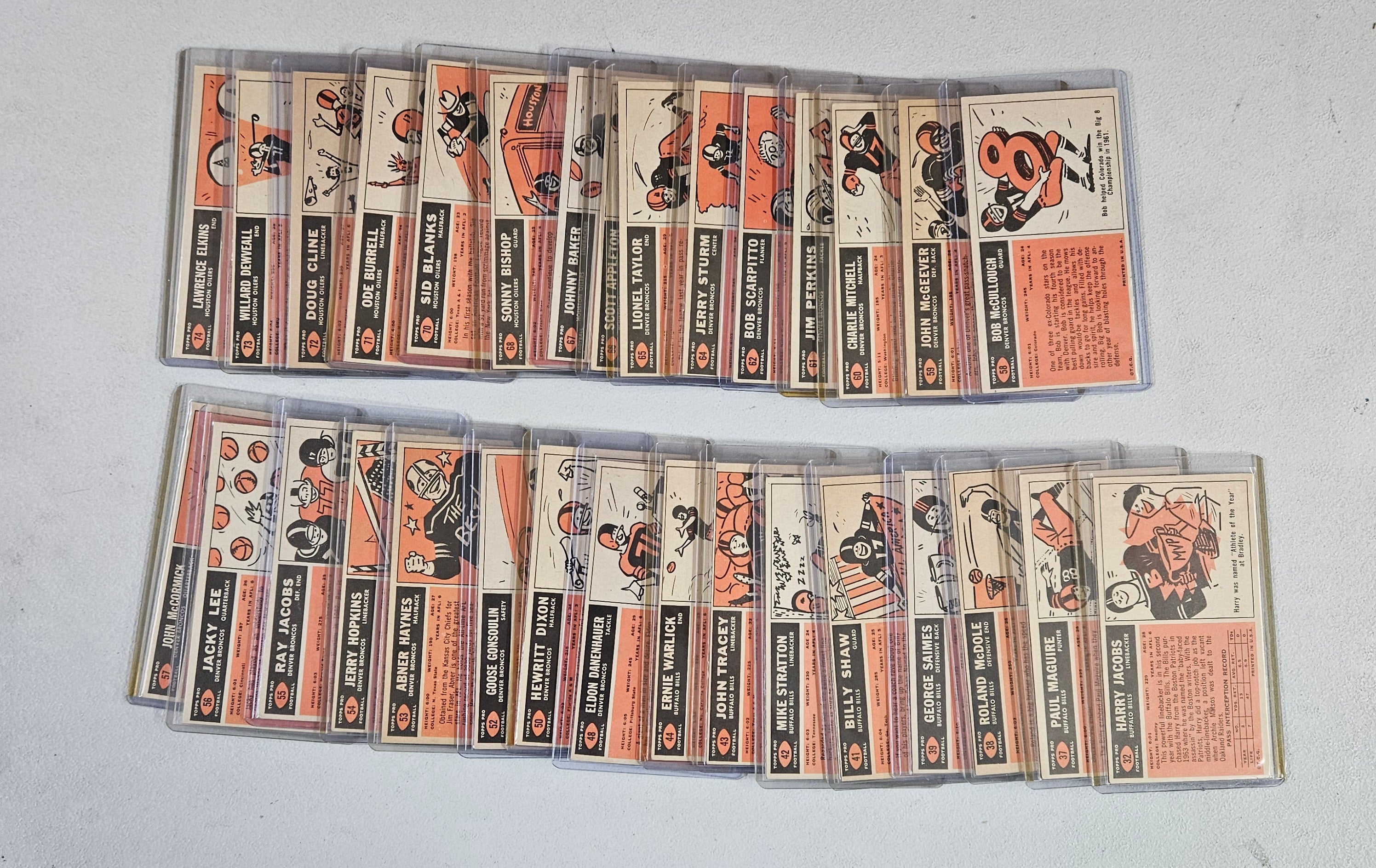 1965 Topps Football Partial Set (133/176) EX to NM