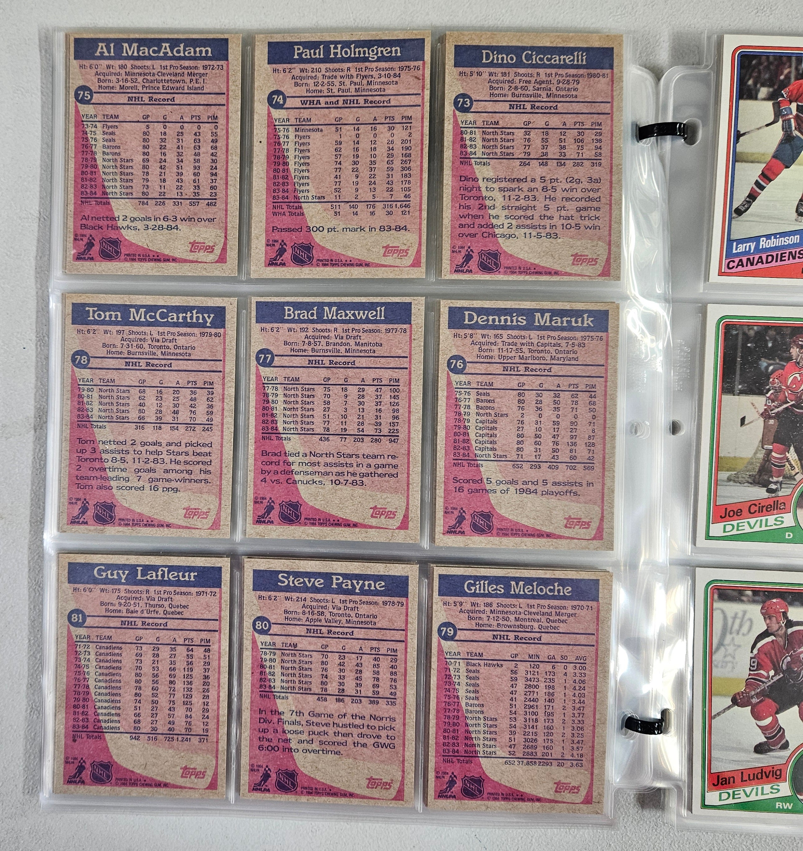 1984-85 Topps Hockey Complete Set (165/165) NM