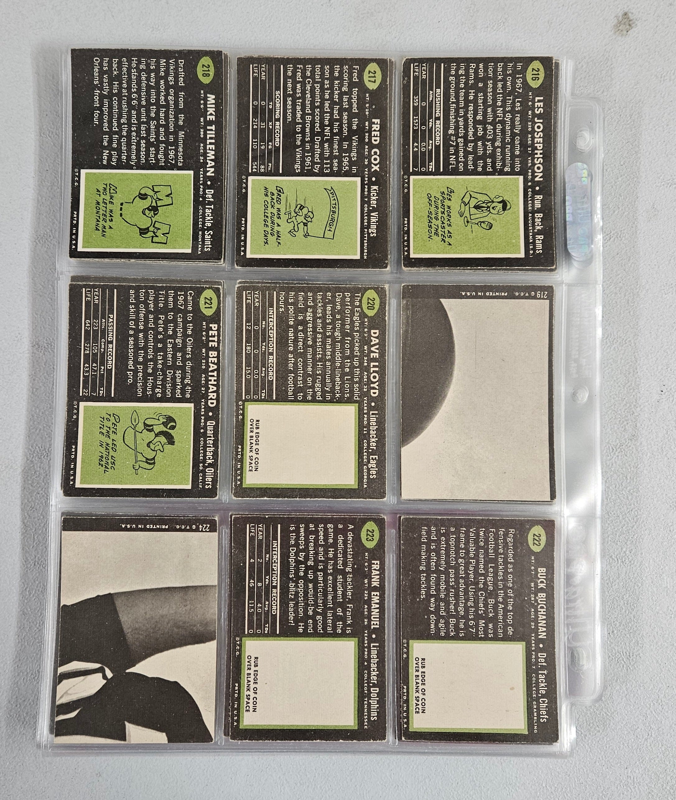1969 Topps Football Complete Set w/ Wrapper EX-EX/MT