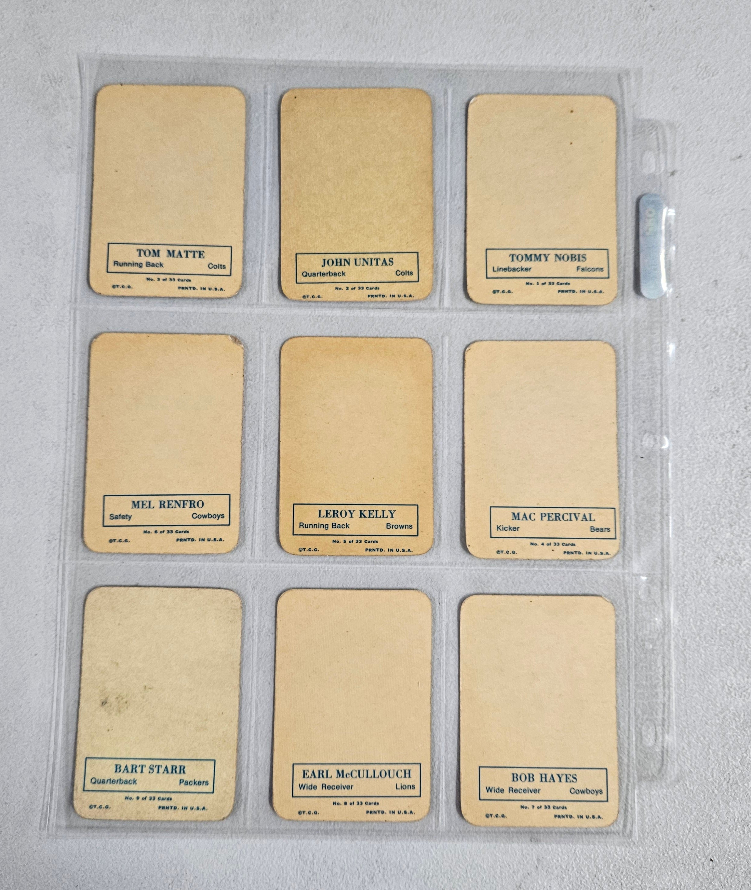 1970 Topps Football Glossy Complete Set EX