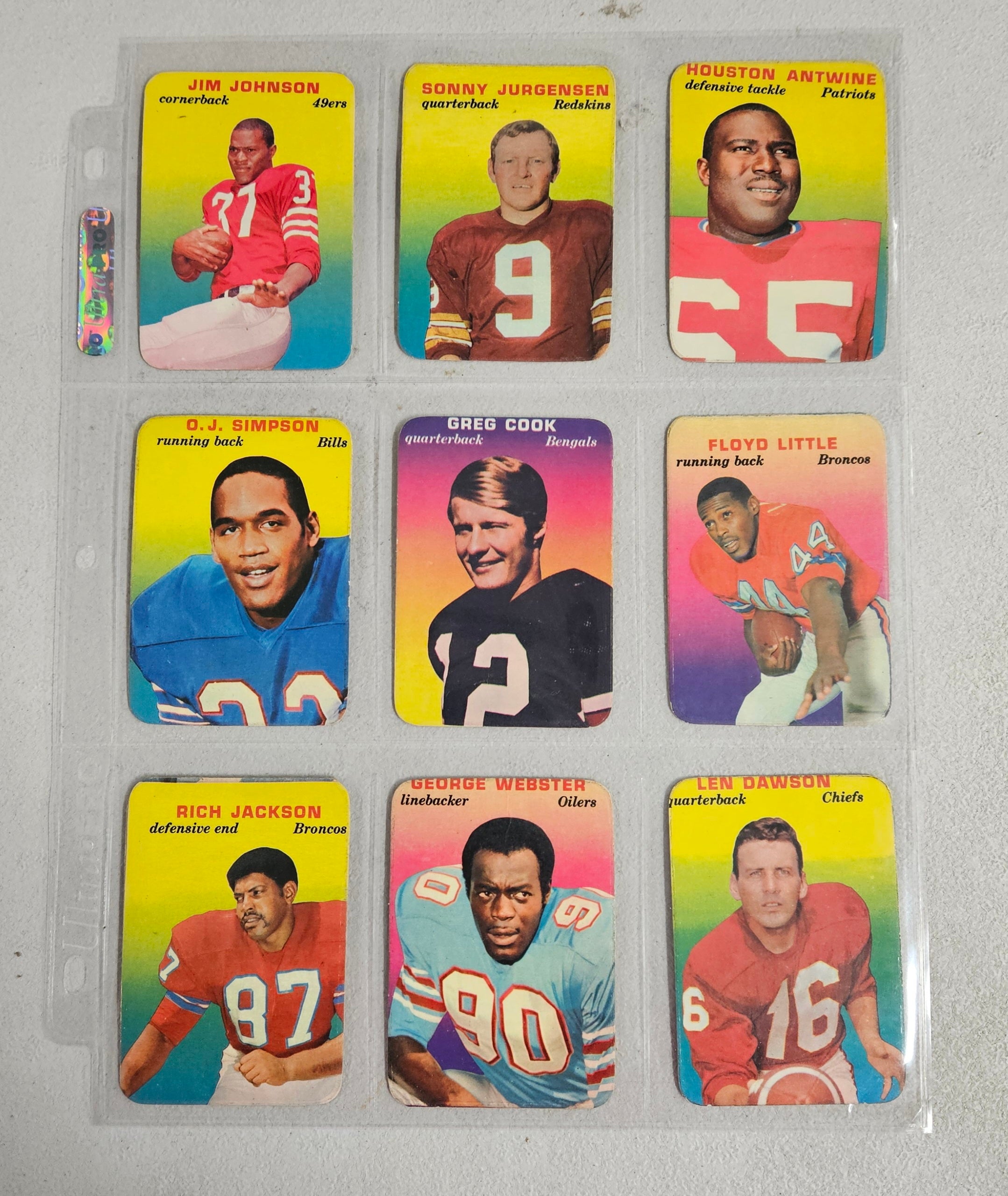 1970 Topps Football Glossy Complete Set EX