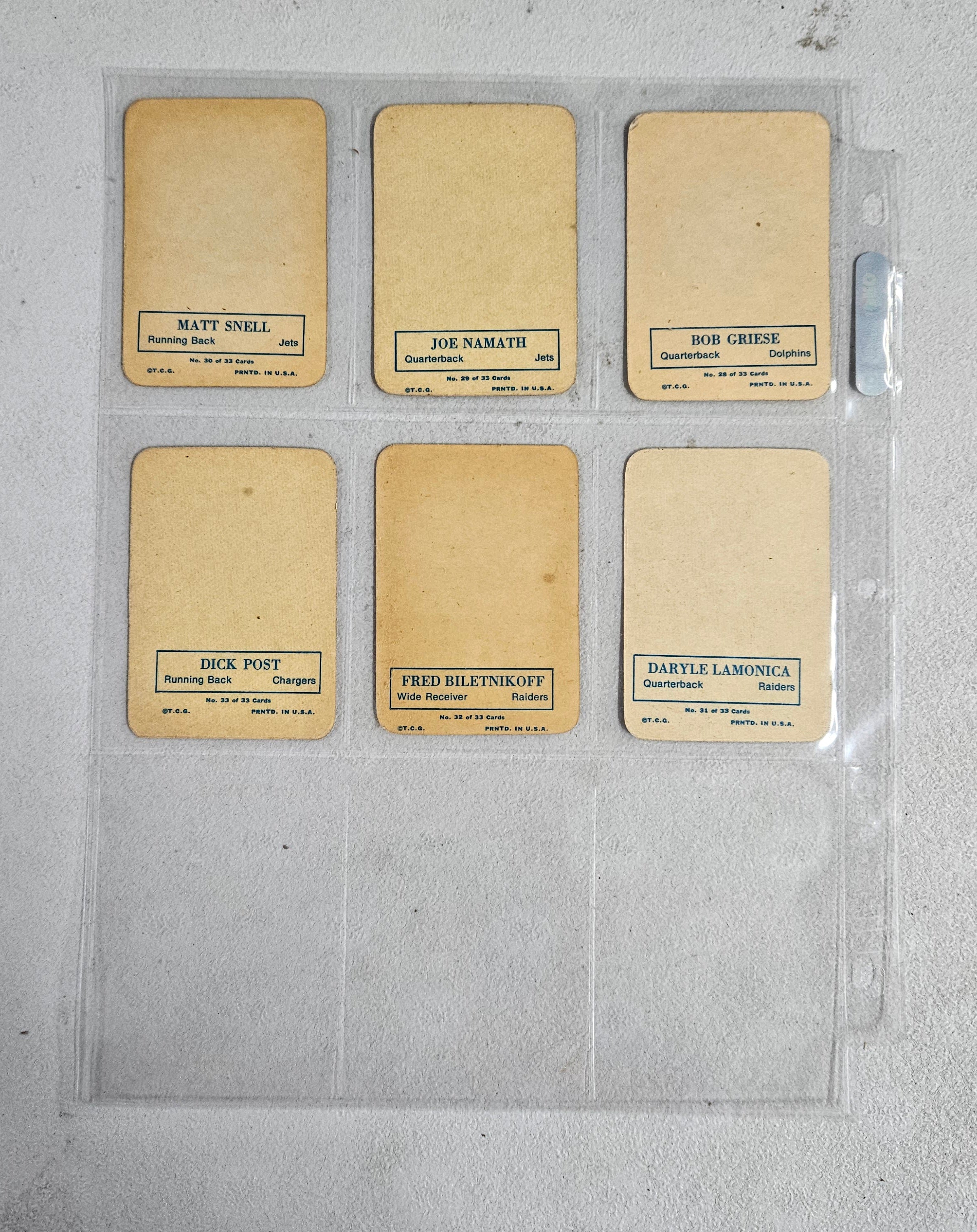 1970 Topps Football Glossy Complete Set EX