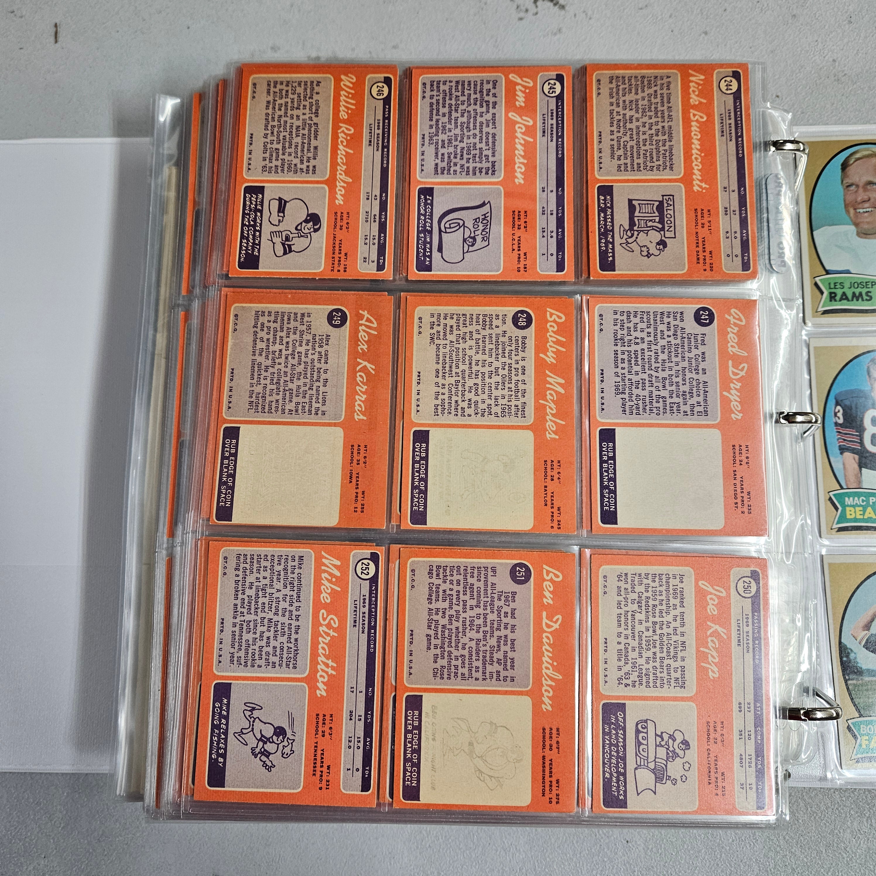1970 Topps Football Complete Set EX-NM