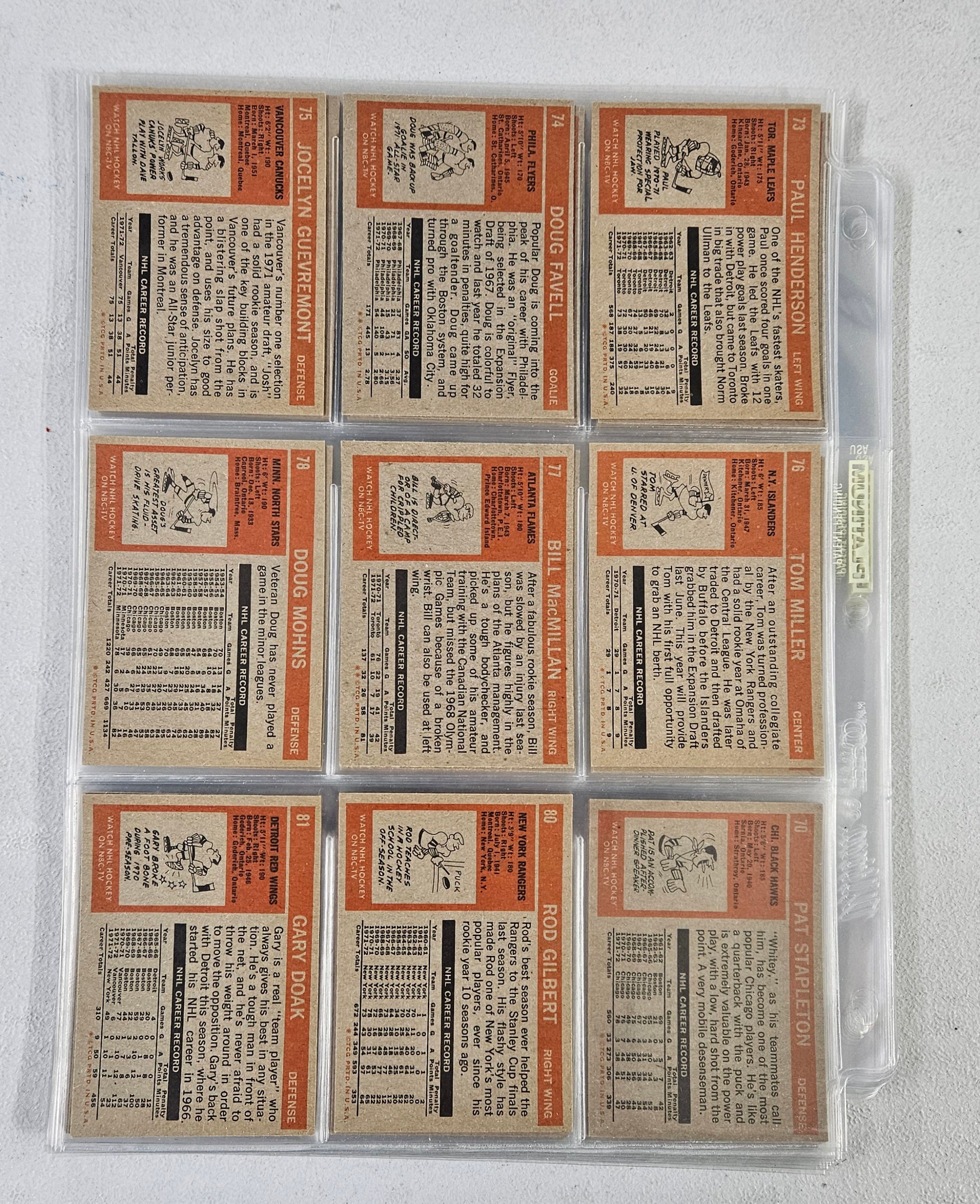 1972-73 Topps Hockey Complete Set NM-NM/MT