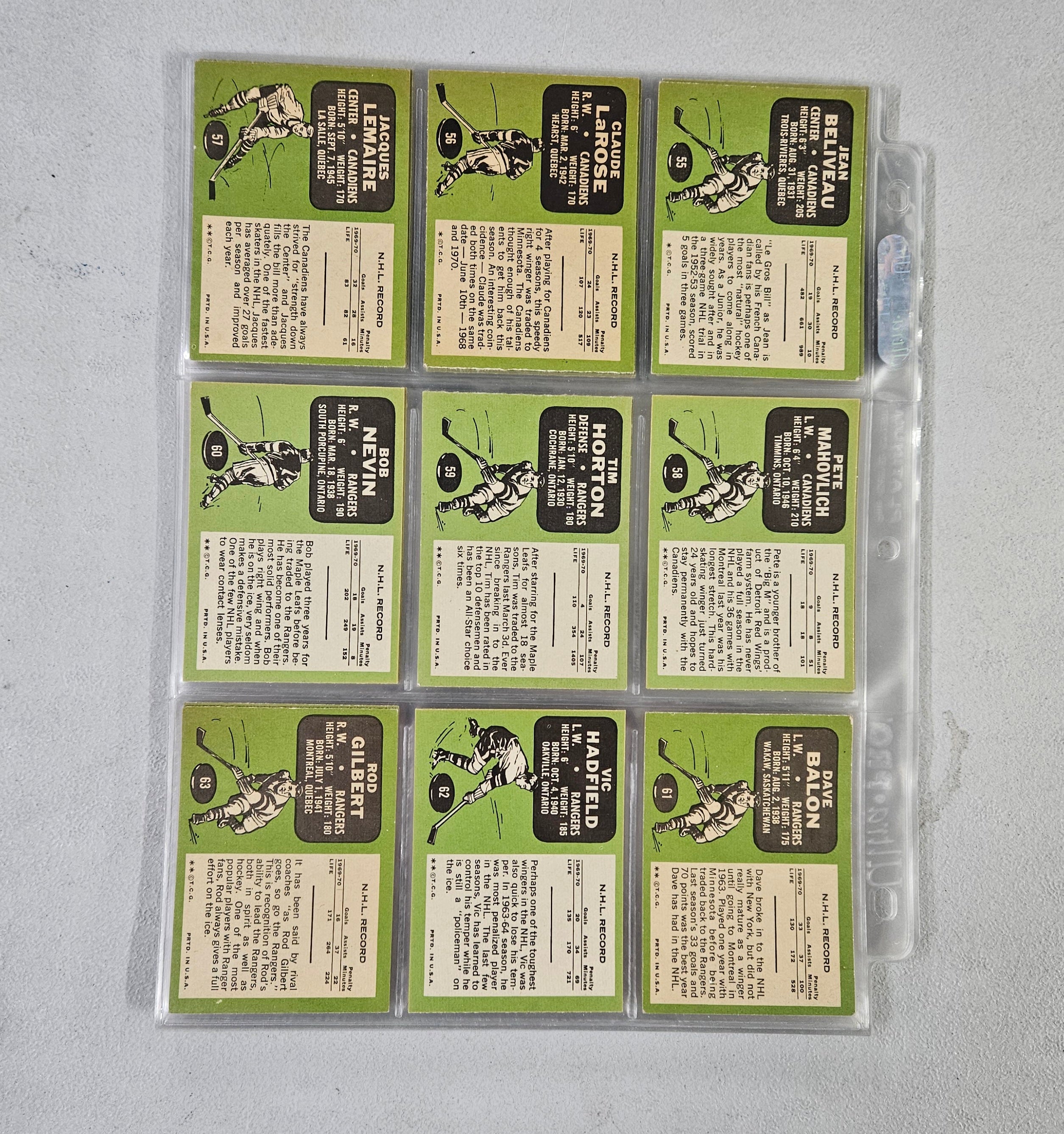1970-71 Topps Hockey Complete Set EX-MT