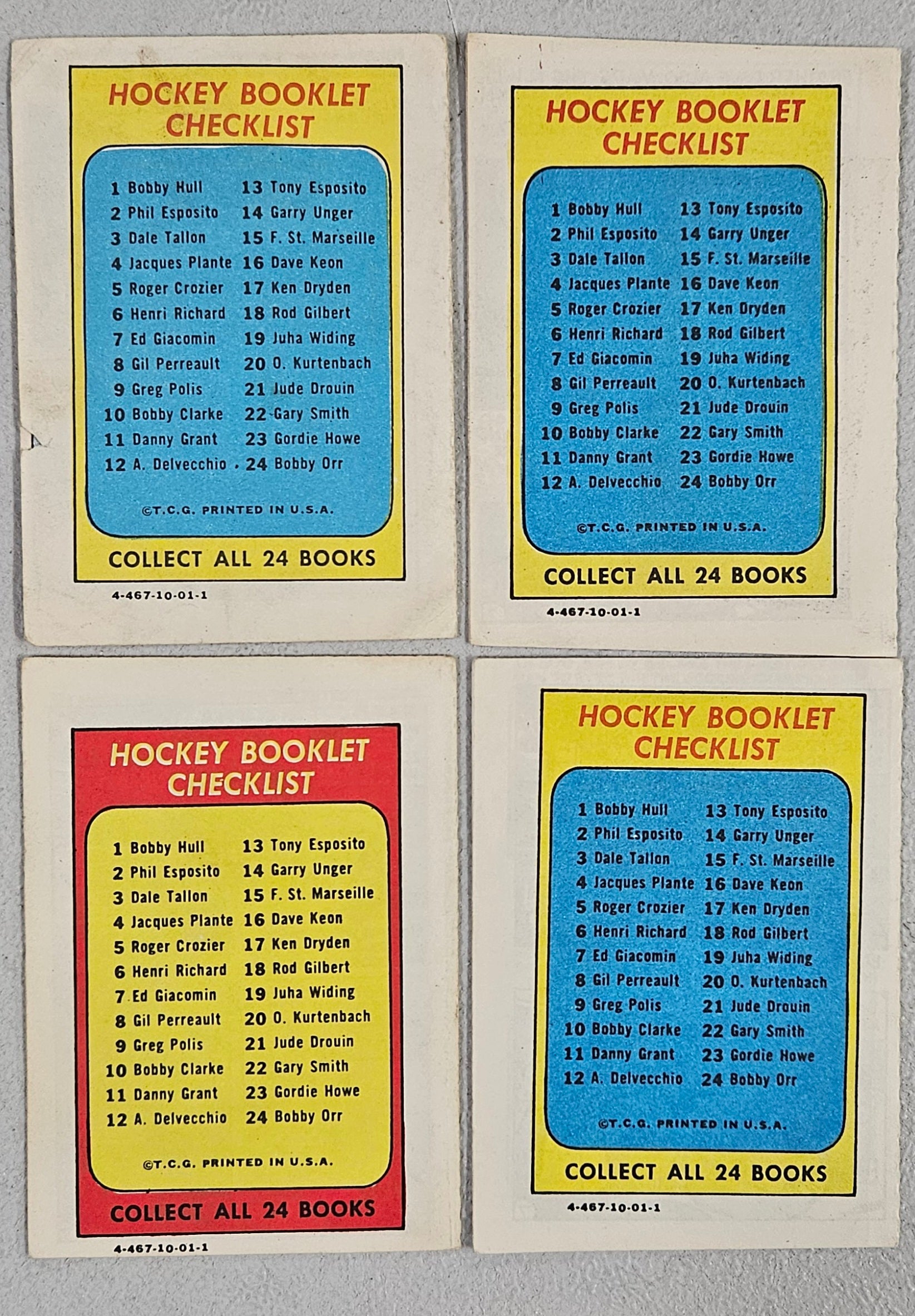 1971-72 Topps Hockey Booklet Complete Set EX-MT (24/24)