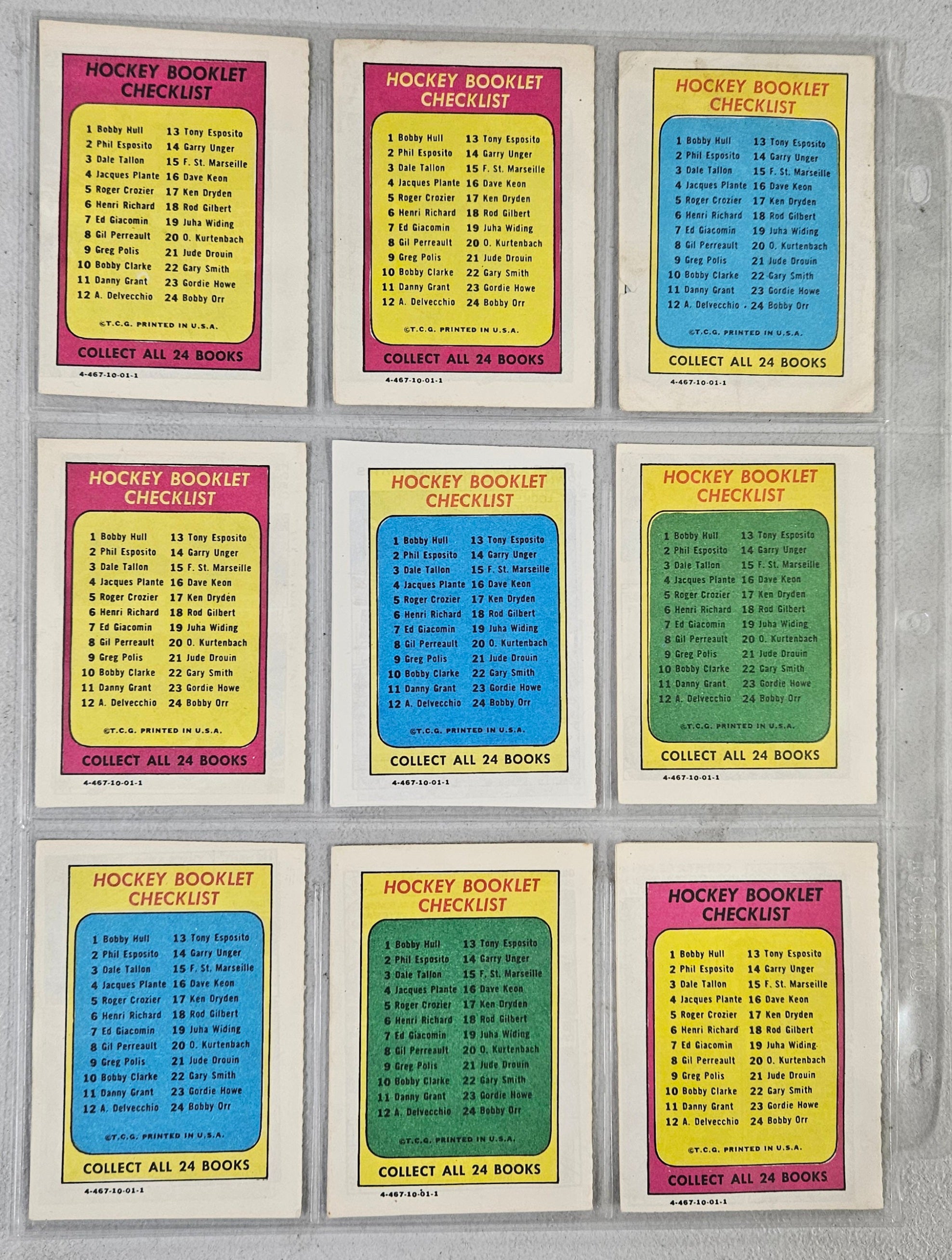 1971-72 Topps Hockey Booklet Complete Set EX-MT (24/24)