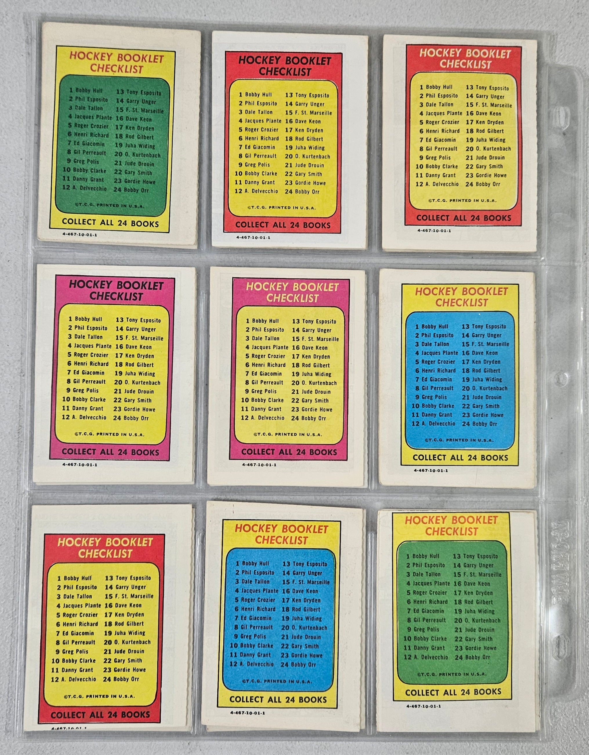 1971-72 Topps Hockey Booklet Complete Set EX-MT (24/24)