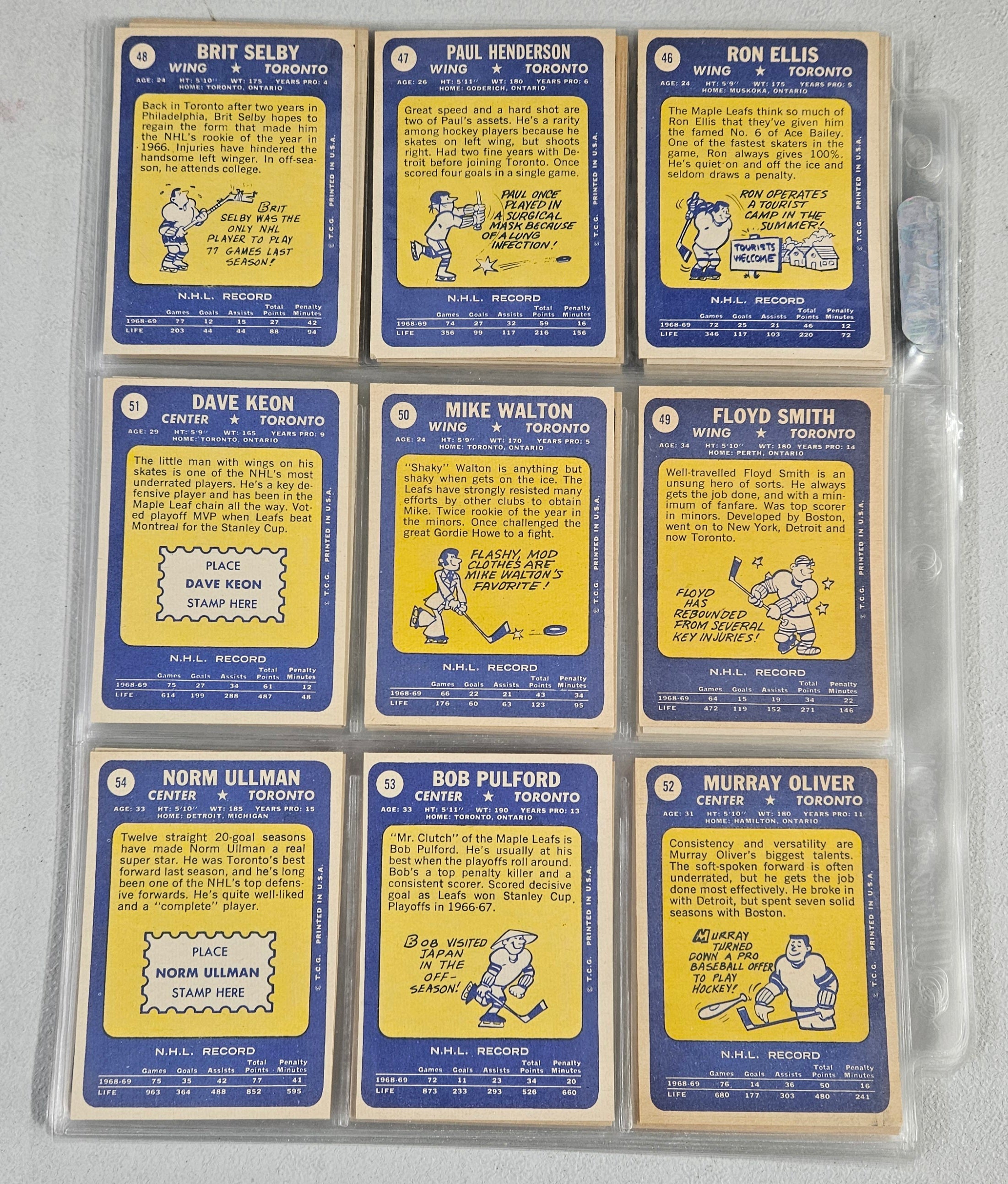 1969-70 Topps Hockey Complete Set EX/MT-NM