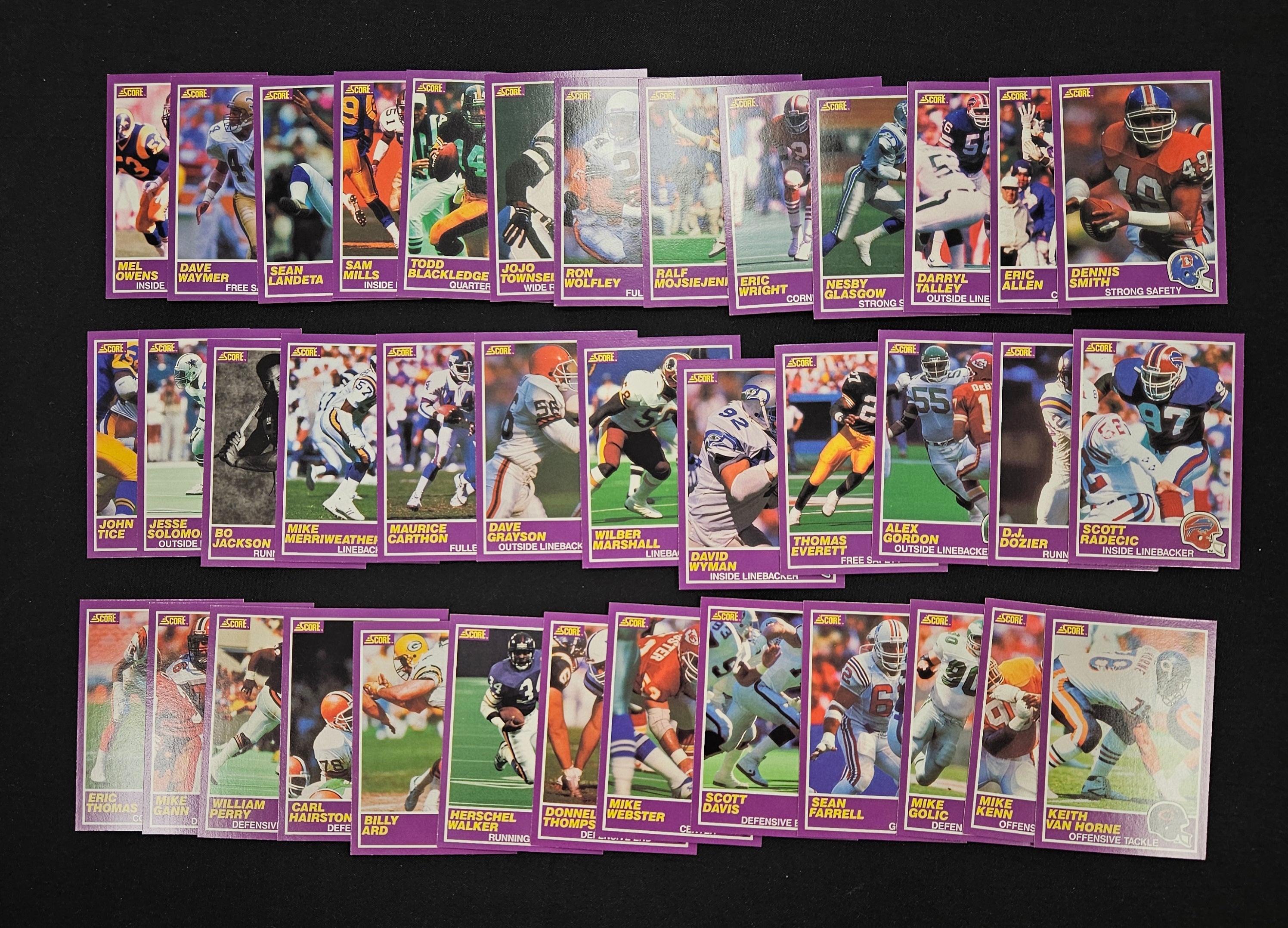 1989 Score Football Supplemental Set #331-#440 With 10 Magic Motion Trivia Cards