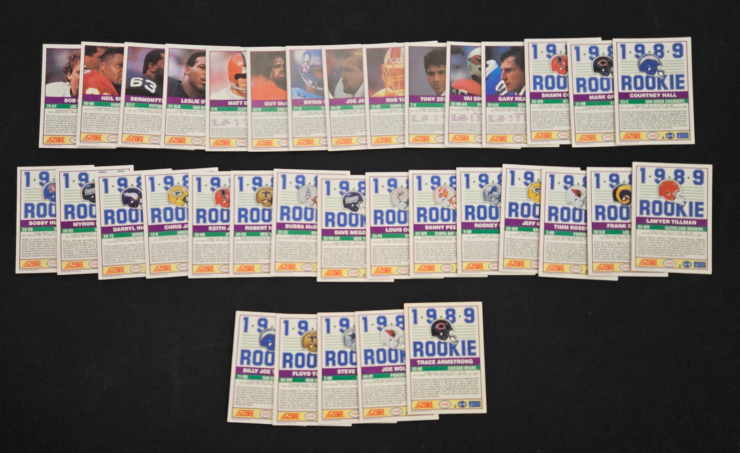 1989 Score Football Supplemental Set #331-#440 With 10 Magic Motion Trivia Cards