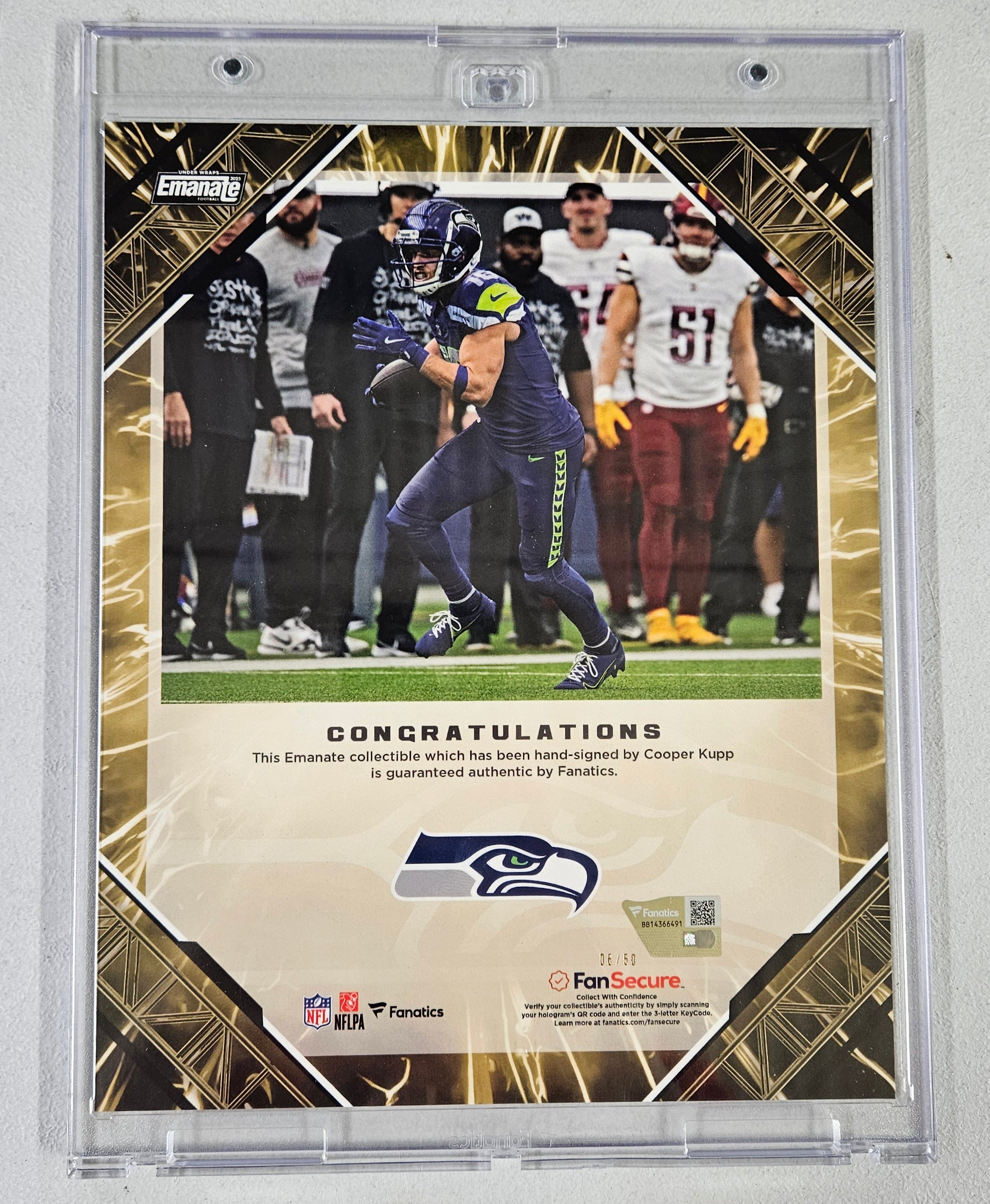 2025 Under Wraps Emanate Cooper Kupp Gold Auto /50 Fanatics Authentic