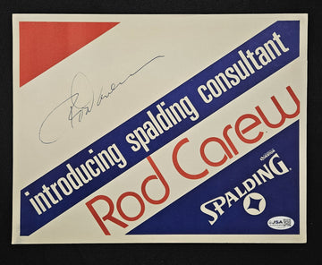 Rod Carew Signed Autographed 8 1/2x11 Spaulding Promo JSA Authentic