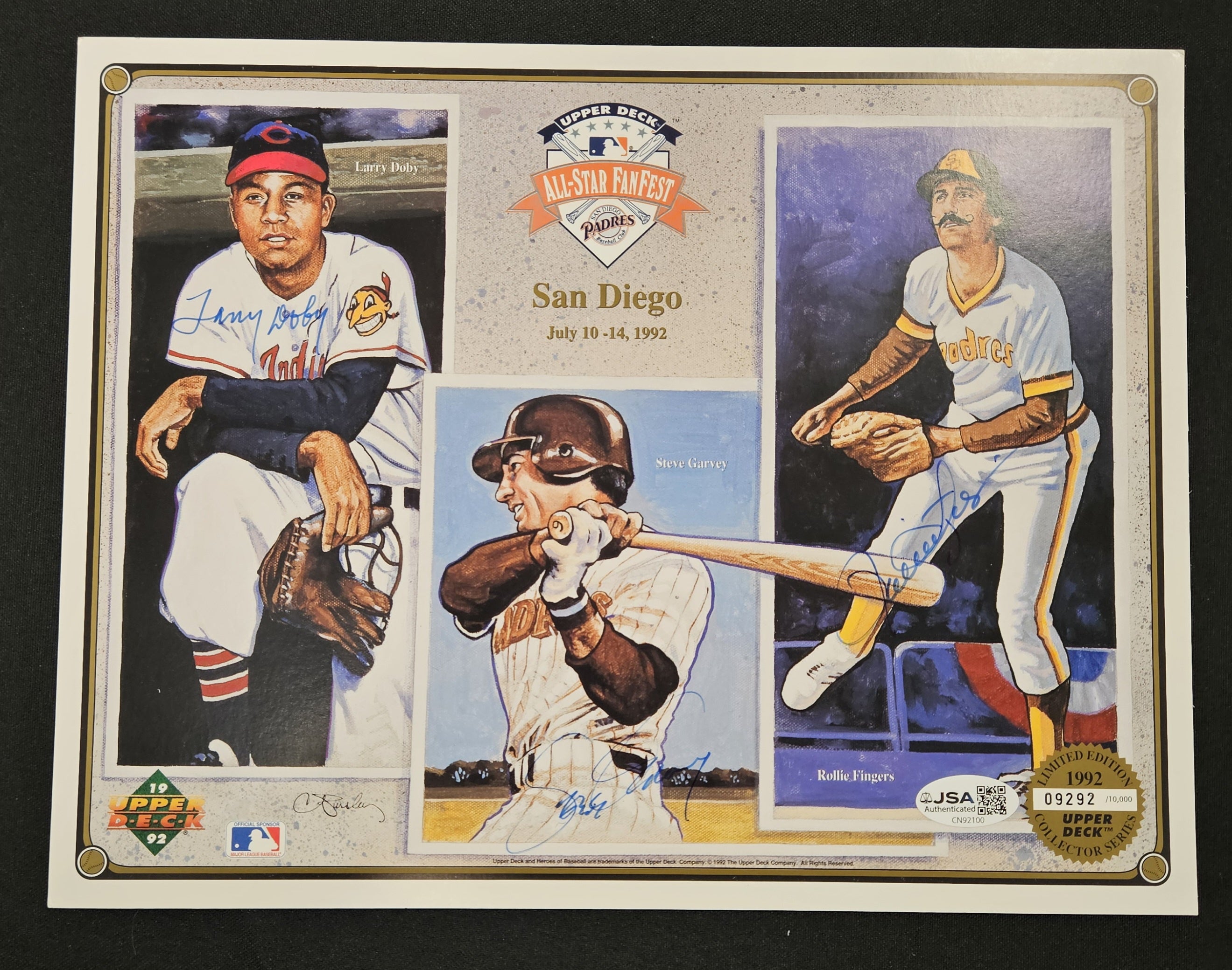 1992 UD All Star Fanfest Doby/Garvey/Fingers Signed Autographed JSA Authentic